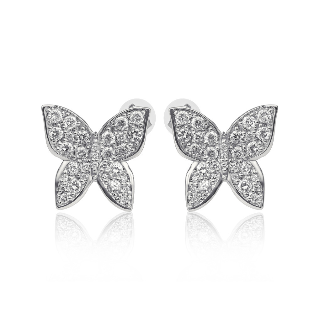 【W12】1.00ct バタフライダイヤモンドピアス【SP-0007】