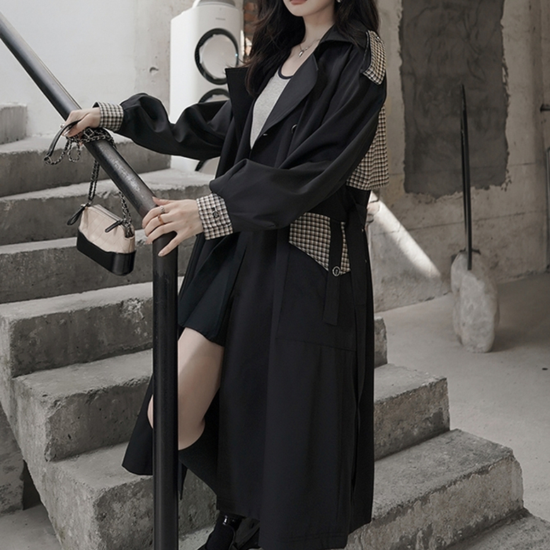 純正値下げ トレンチコート レディース きれいめ ロング 黒 ブラック アウター 春コート 大きいサイズ ショッピング売品 Ssl Daikyogo Or Jp