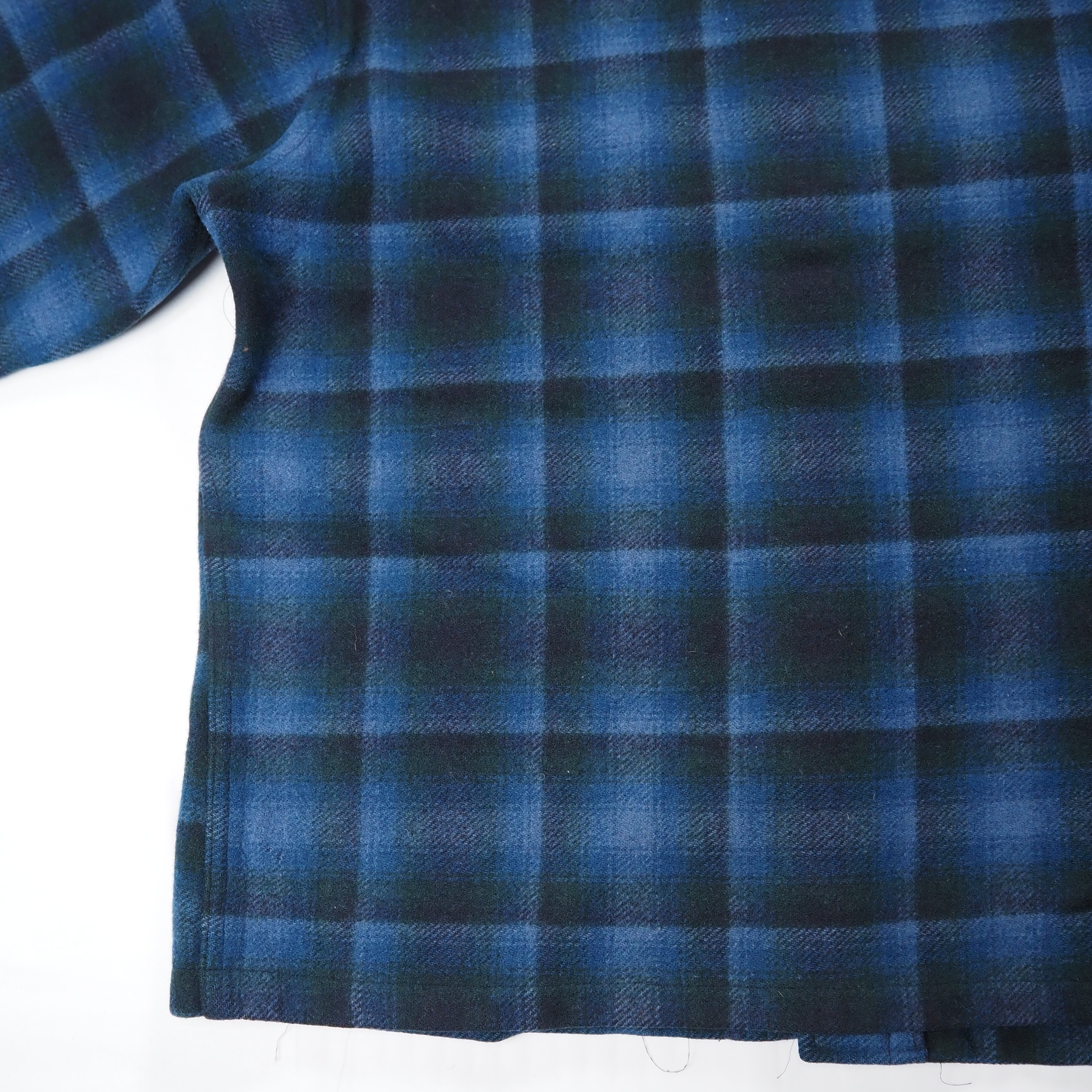 【9/23 20:00入荷】60's-70's Pendleton ウールジャケット ブルー×ブラック オンブレチェック の画像 14