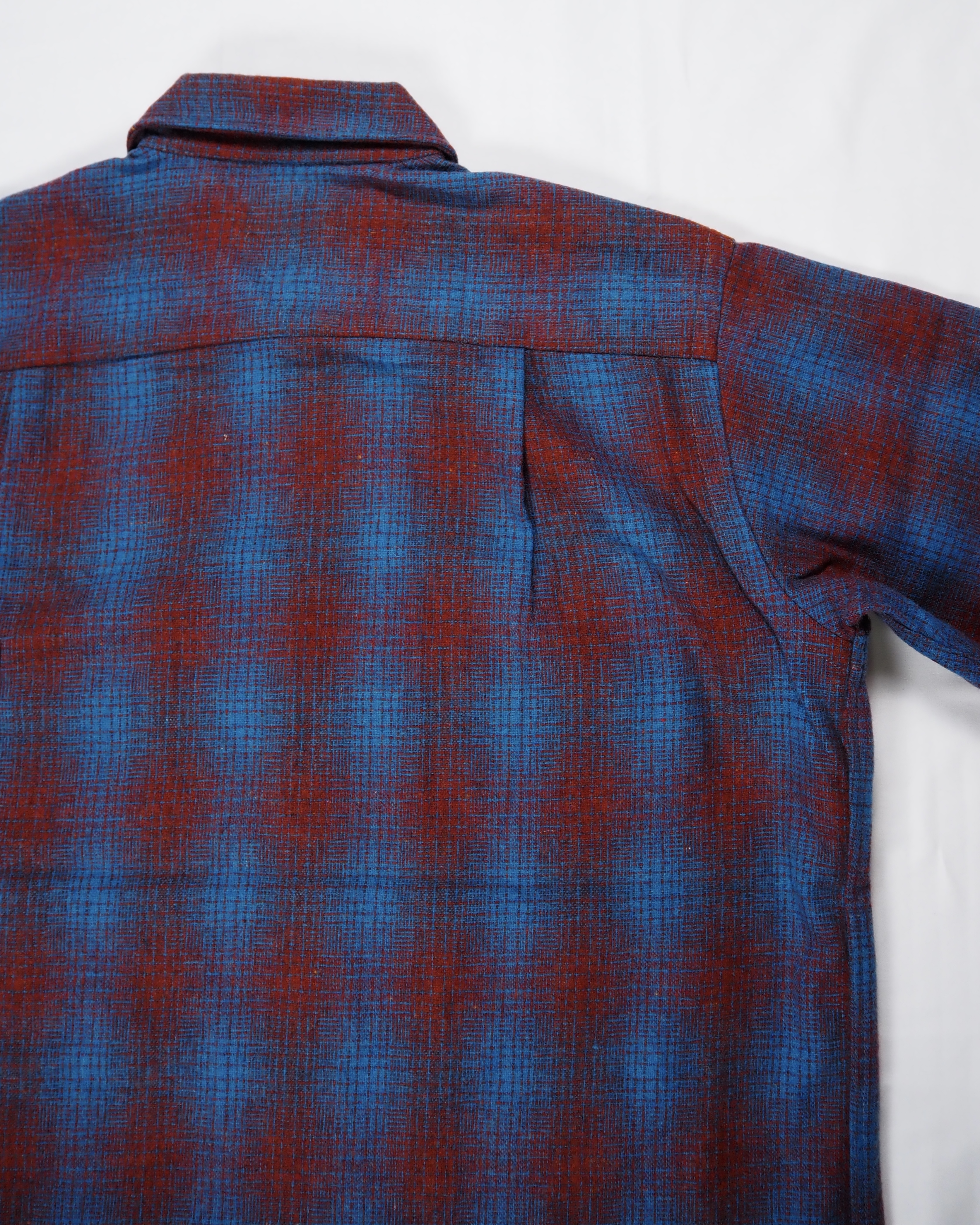 【VCM入荷】70’s Towncraft ウールシャツ レッド×ブルー オンブレ の画像 14
