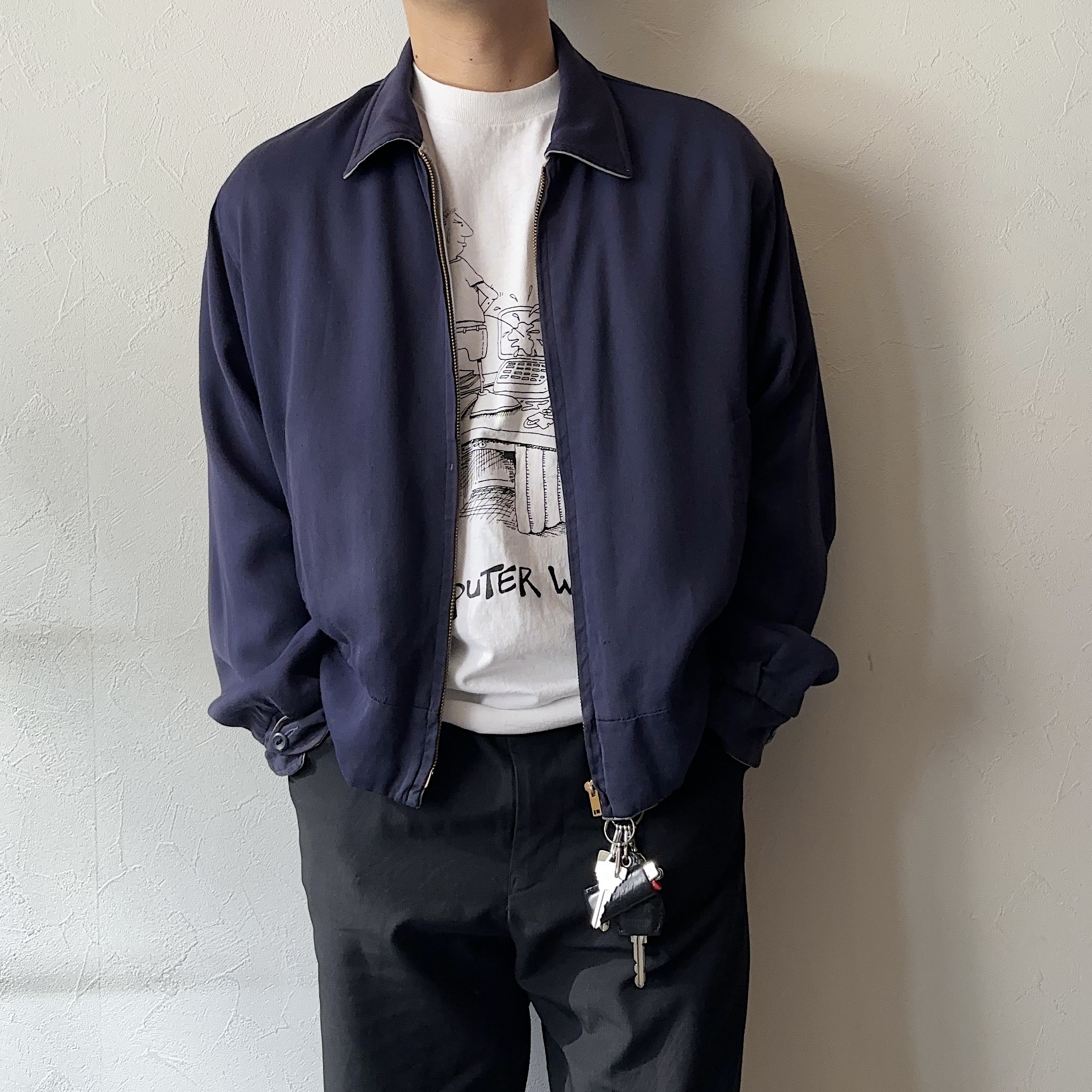Vintage 50's Reversible Rayon Gabardine Jacket の画像 7
