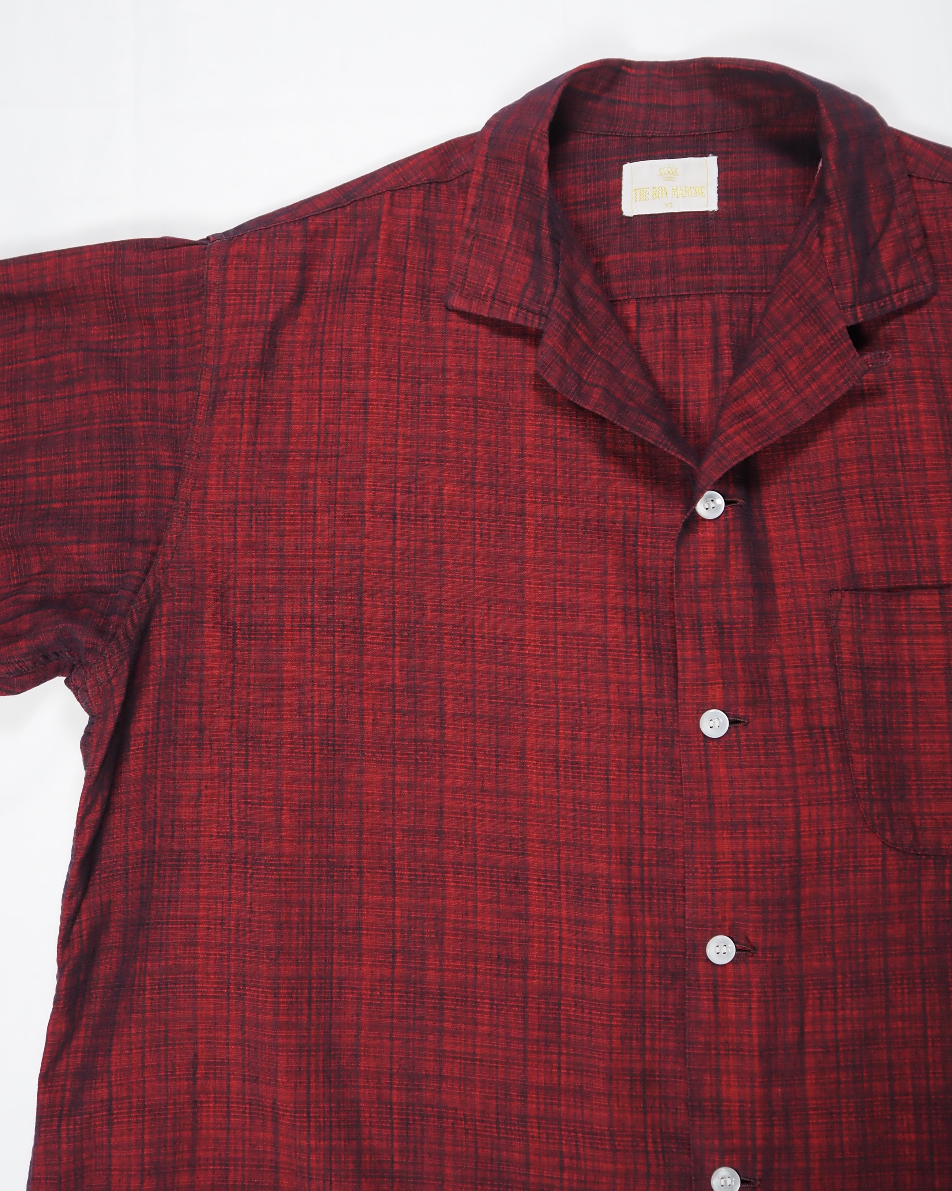 50’s-60’s The Bon Marche コットンシャツ XLサイズ レッド×ブラック の画像 6