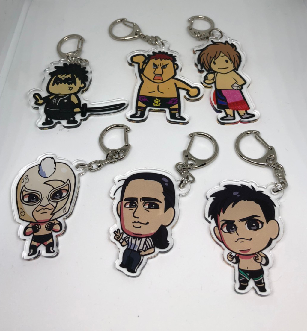 イラストキーホルダー プロレスリング紫焔 イラストキーホルダー プロレスリング紫焔
