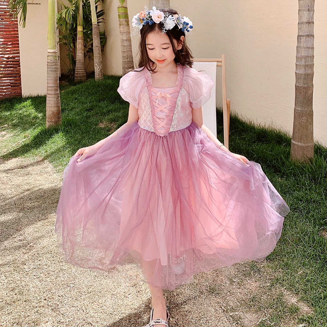 新規上場商品 キッズドレス 子供 ドレス ピンク ロング 膝下 ピアノ 発表会 女の子 プリンセス オーロラ バル オンラインストアサイト Ssl Daikyogo Or Jp