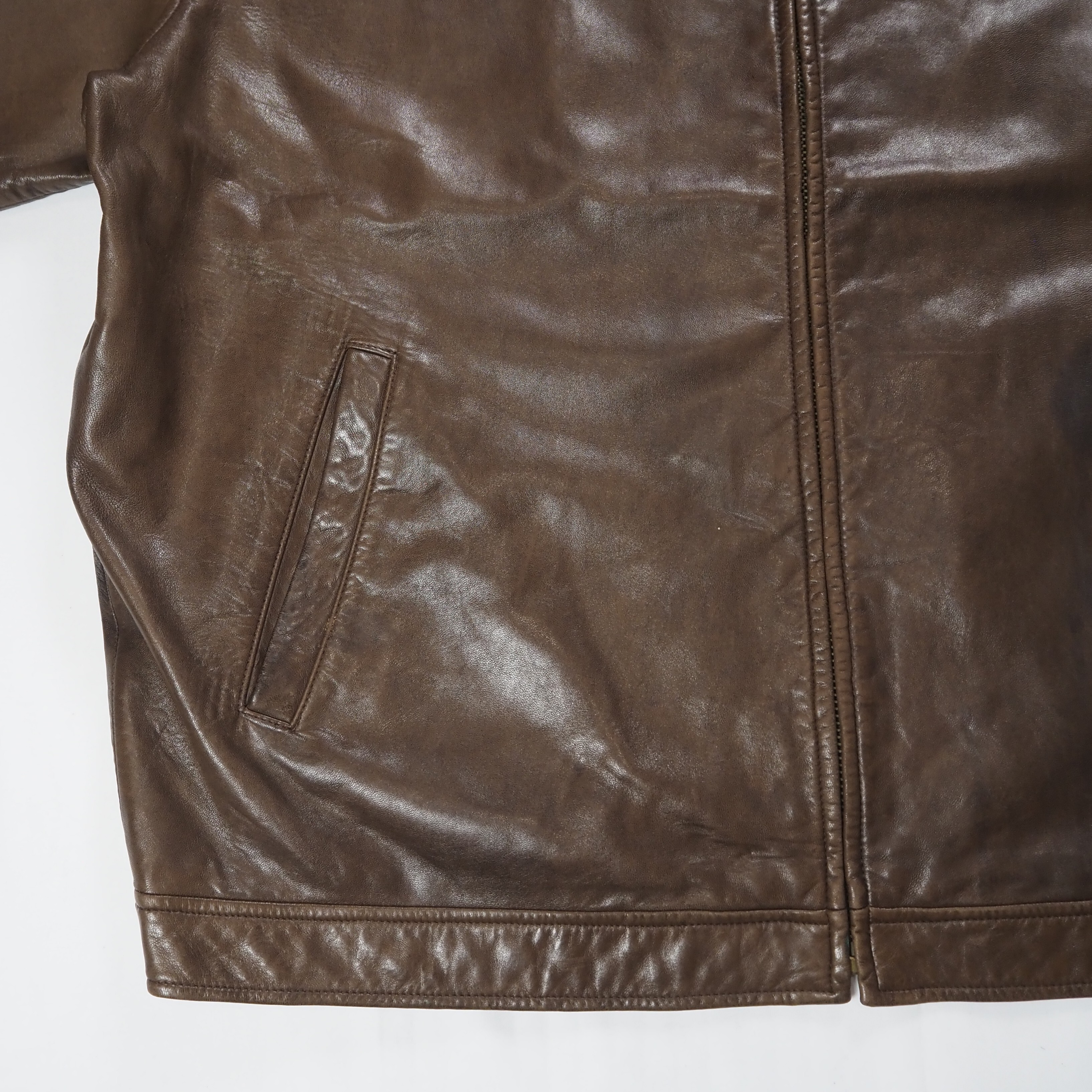 【9/23 20:00入荷】90's Ralph Lauren ラムレザージャケット XXL の画像 6