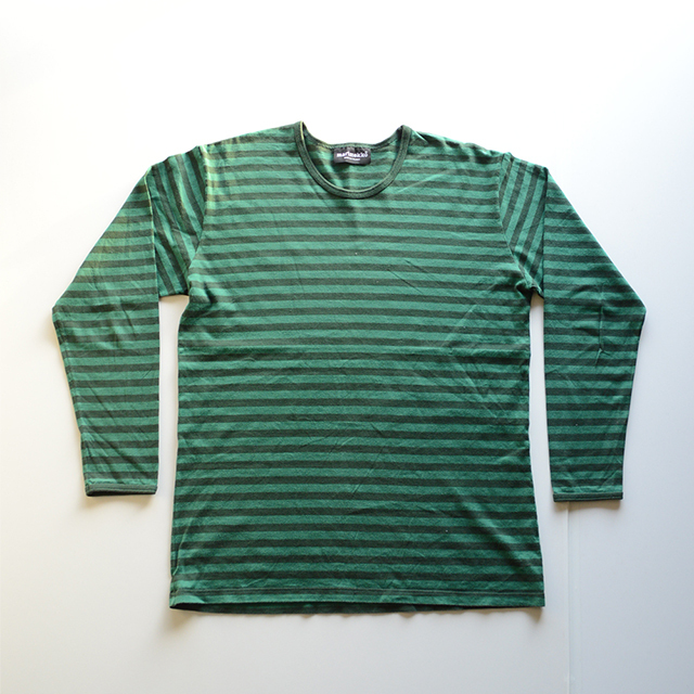 フィンランド製 マリメッコ Marimekko ボーダー ロンt 長袖tシャツ 緑 黒 L Ny Oldies