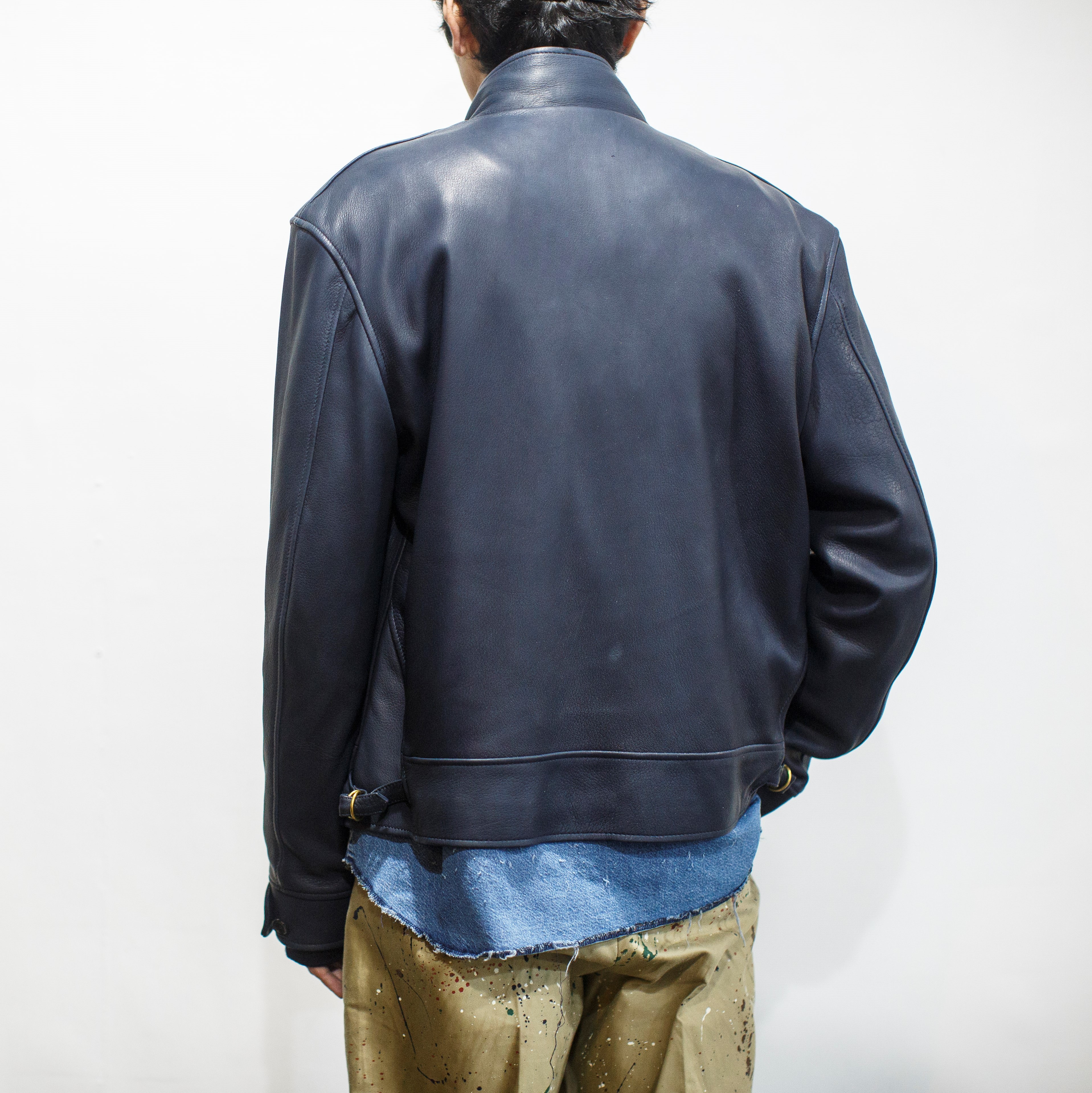 7 X 7 / SEVEN BY SEVEN ( セブン バイ セブン ) LEATHER SPORT JACKET -NAVY
