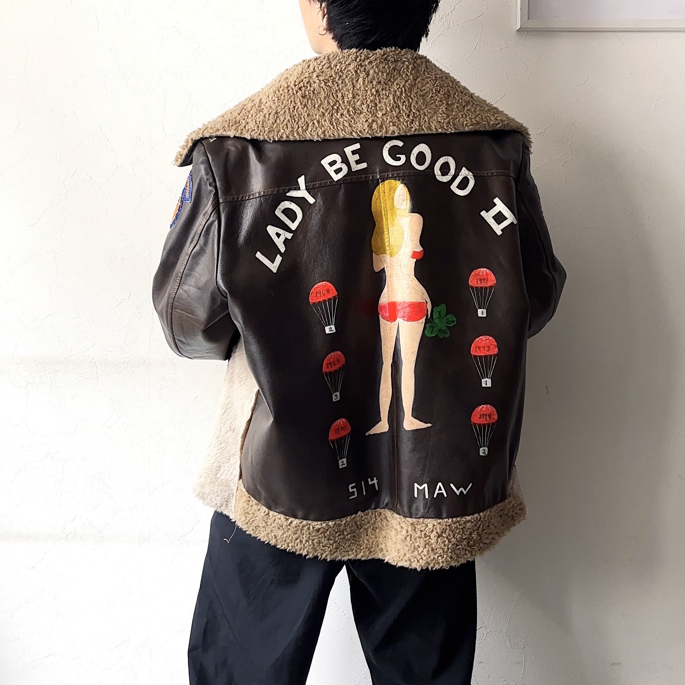 Vintage 60～70's【Sears the Leather Shop】"LADY BE GOOD II" Painted Mouton Jacket の画像 4