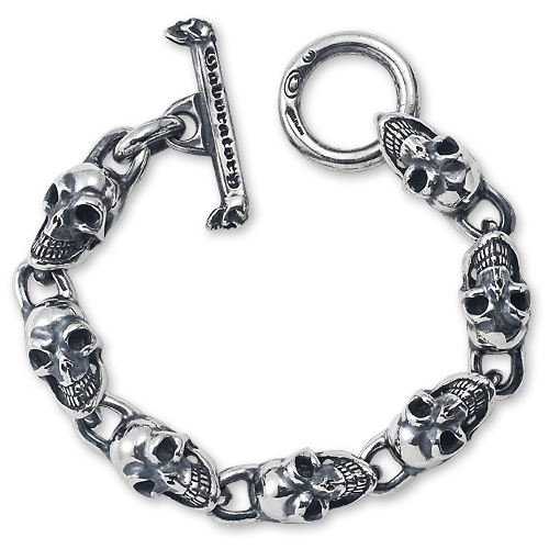 Gaboratory ガボラトリー ガボール Bracelet ブレスレット オールスカルリンクブレスレット 7リンクス Tバートップ 送料無料 クロムハーツ ガボールなどシルバー レザーセレクトショップchrono