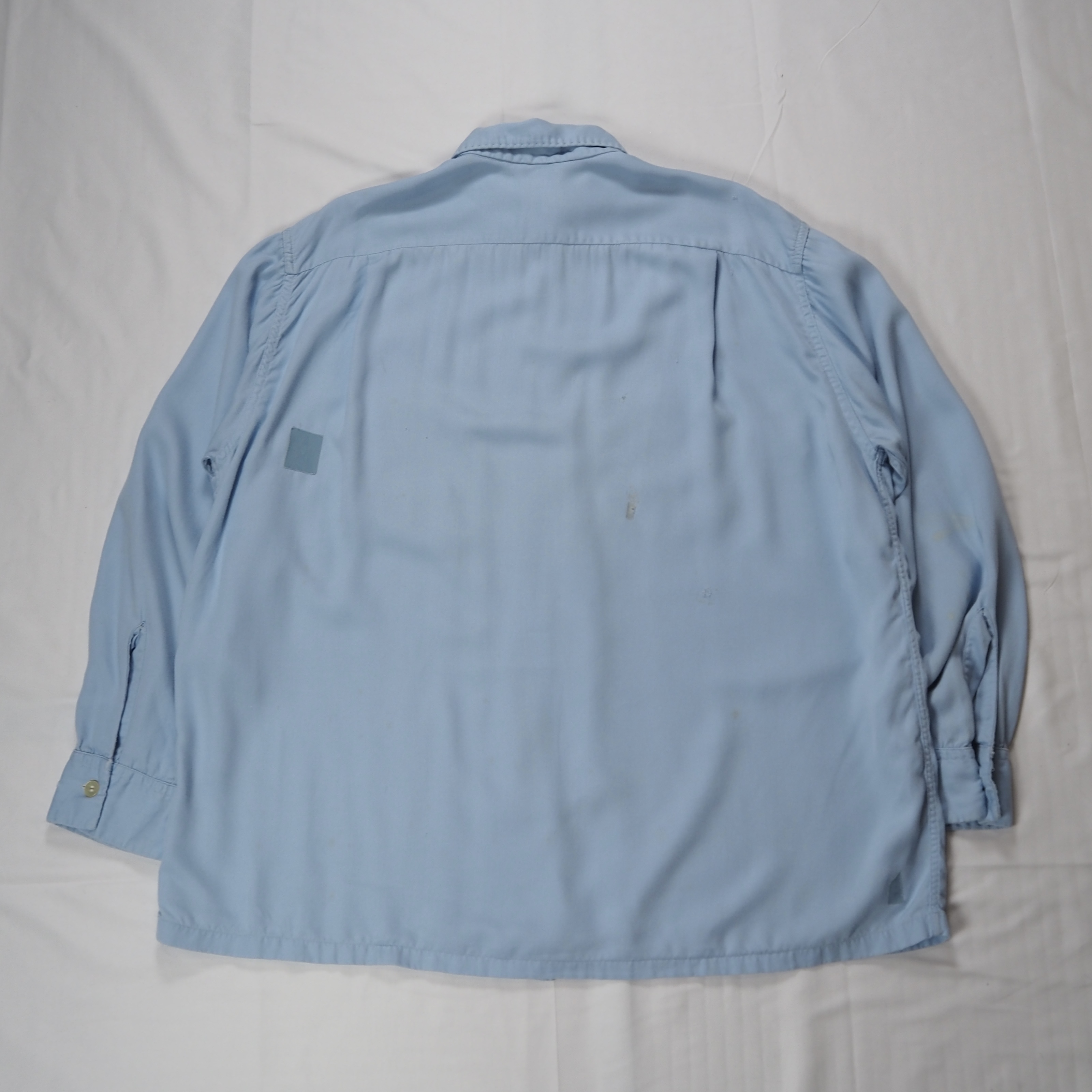 50’s-60’s Van Heusen レーヨンシャツ Lサイズ ライトブルー の画像 15
