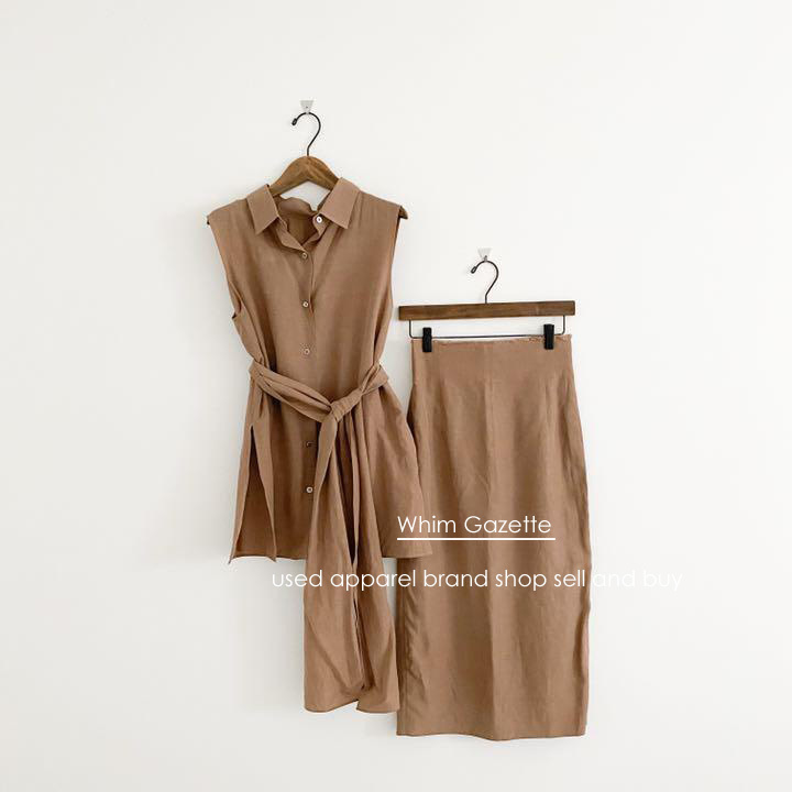 Whim Gazette ウィムガゼット 金子綾さんコラボ セットアップ ブラウン 36 F Lifne リフネ