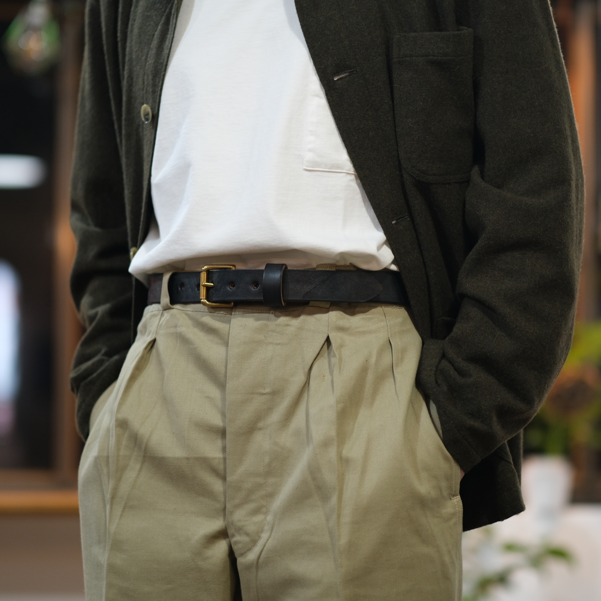 Charlie Borrow チャーリー ボロウ Belt T1 1 25 5mm Oak Bark Full Grain Leather Black Cb032 Roamers And Seekers