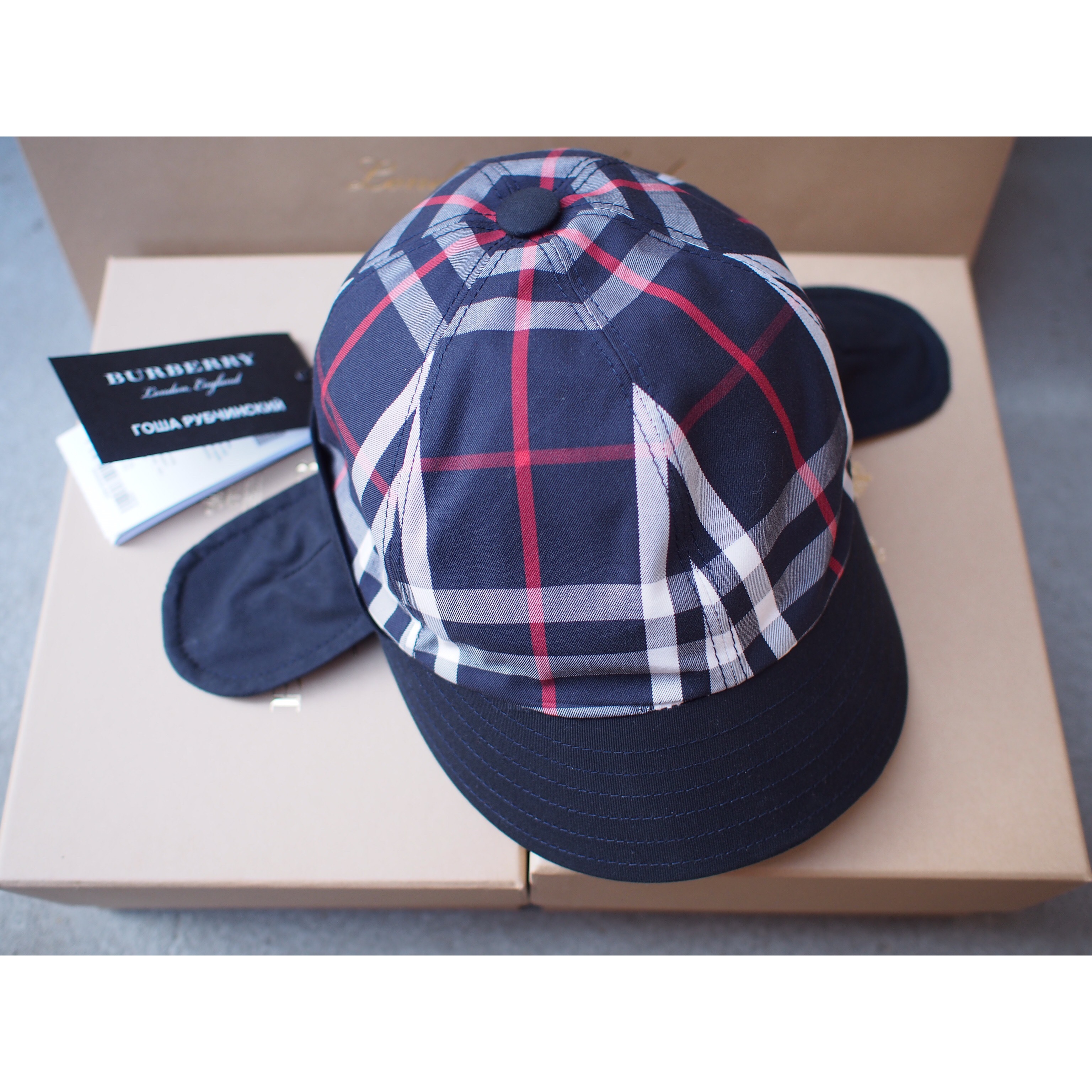 burberry check cap