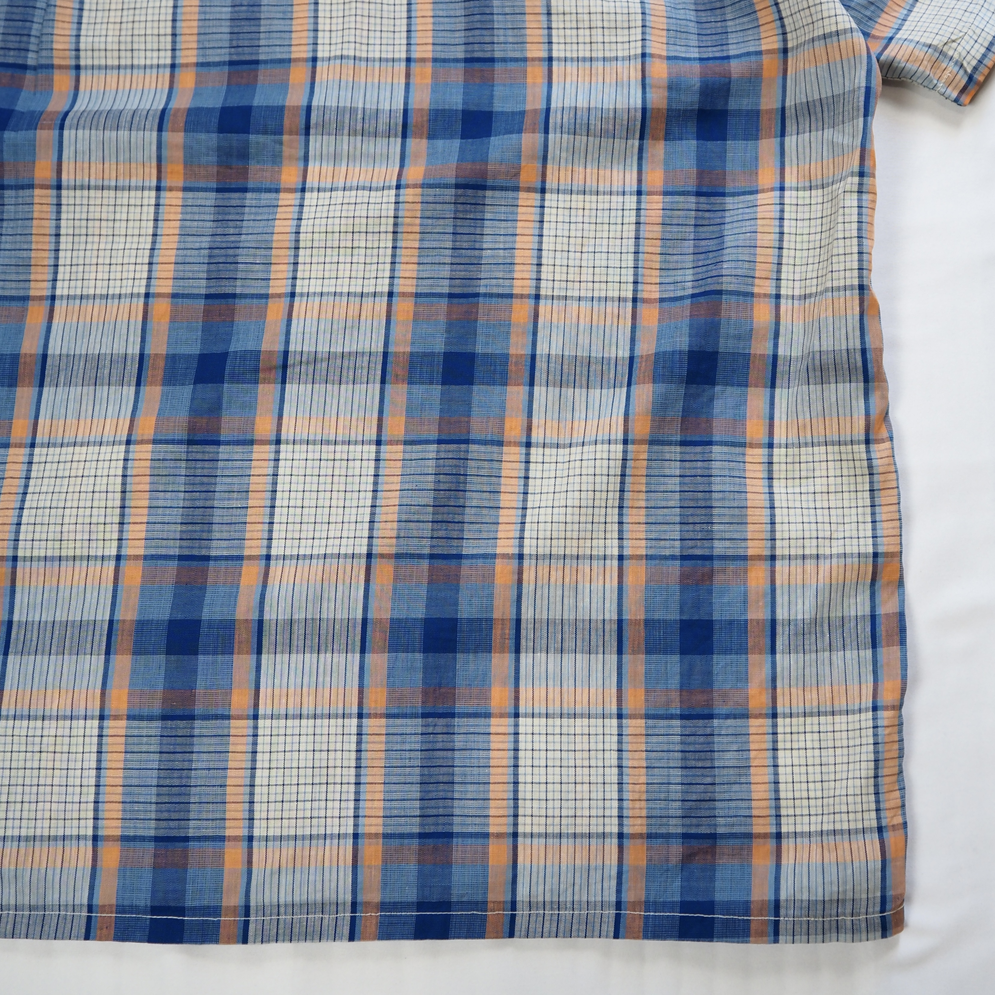 50’s Pilgrim 半袖コットンシャツ ブルー×オレンジ Sサイズ の画像 14