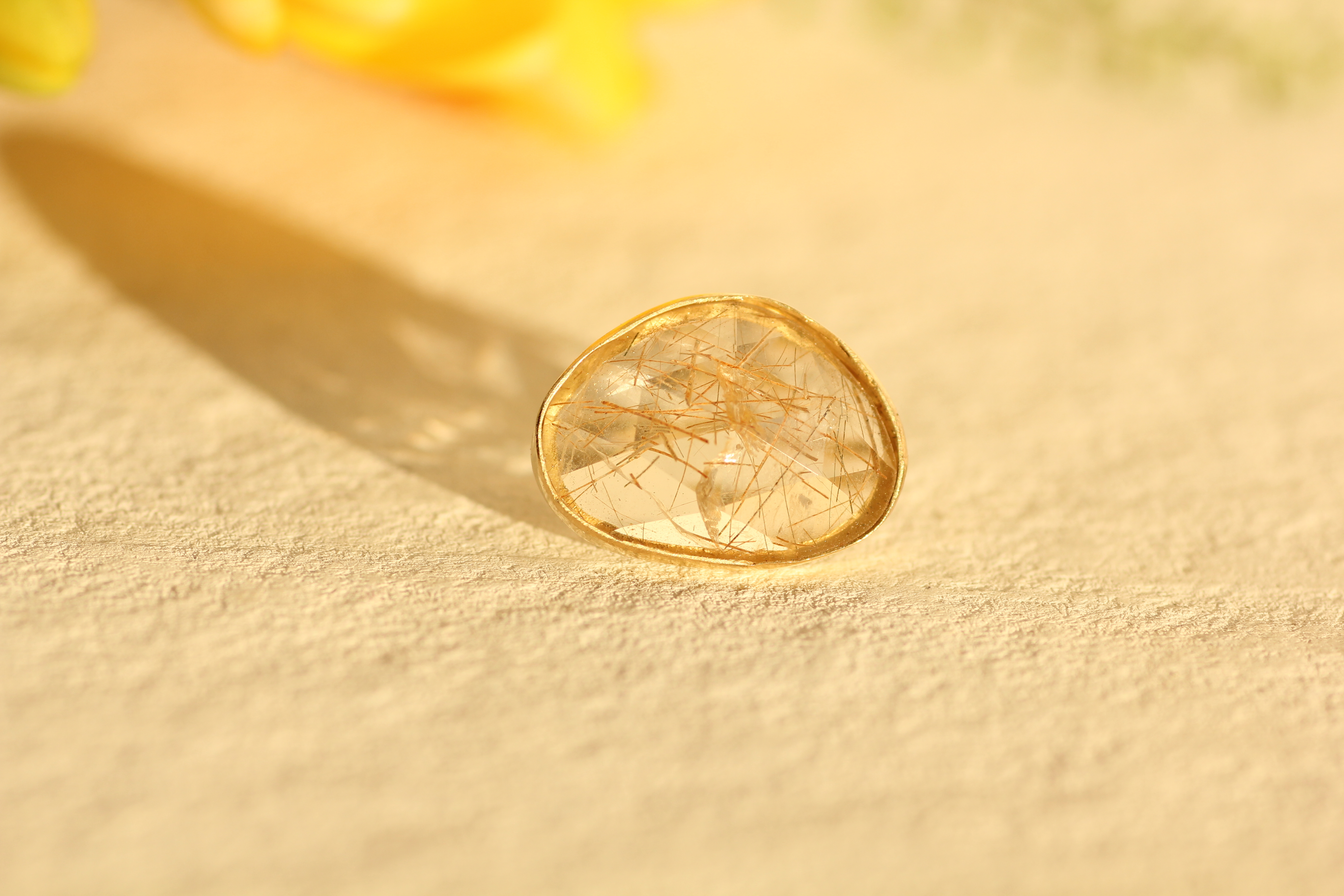 ルチルクォーツ 18kリング Haru 星と大地のジュエリー ハンドメイドジュエリー マリッジリング