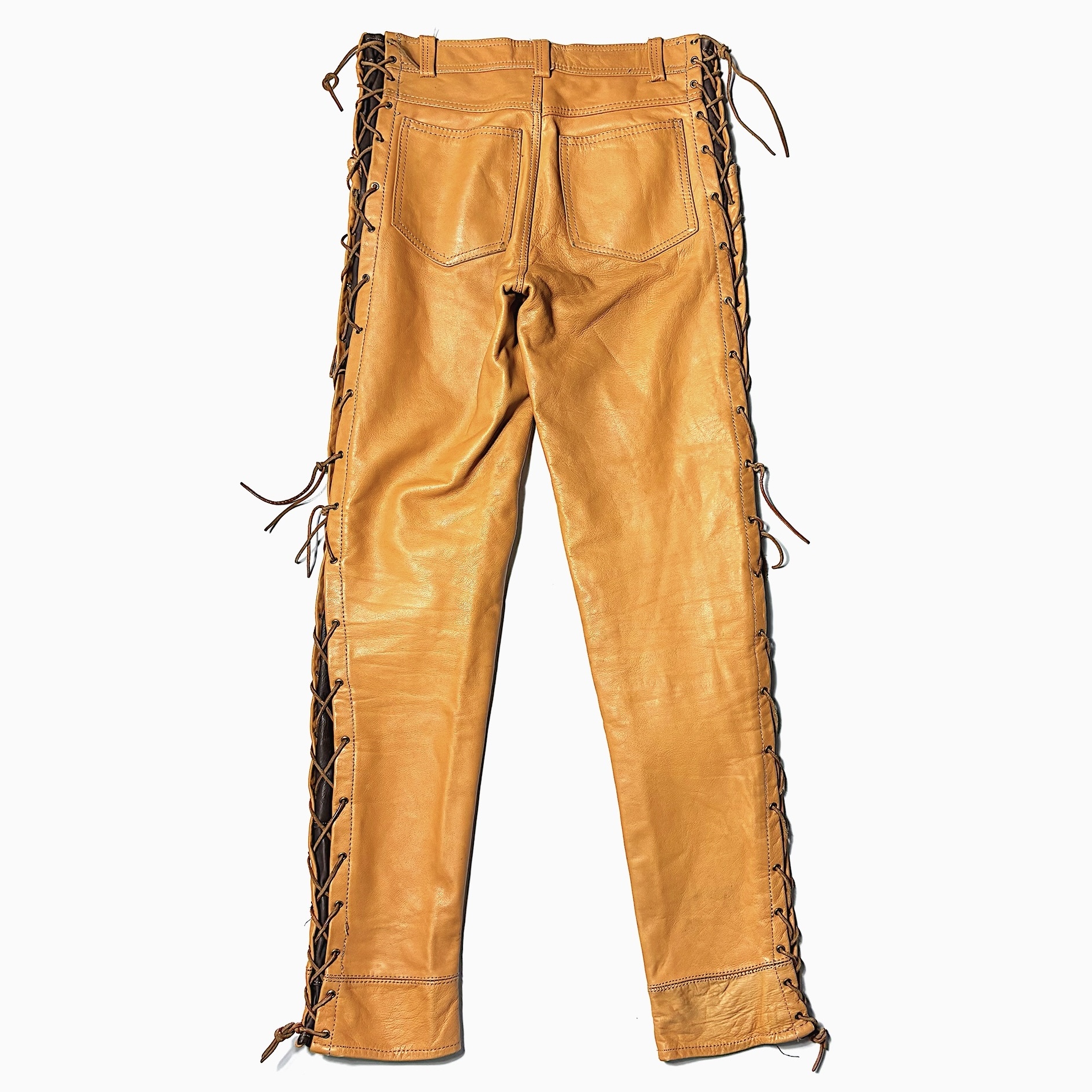 Vintage Lace-up Leather Pants の画像 2