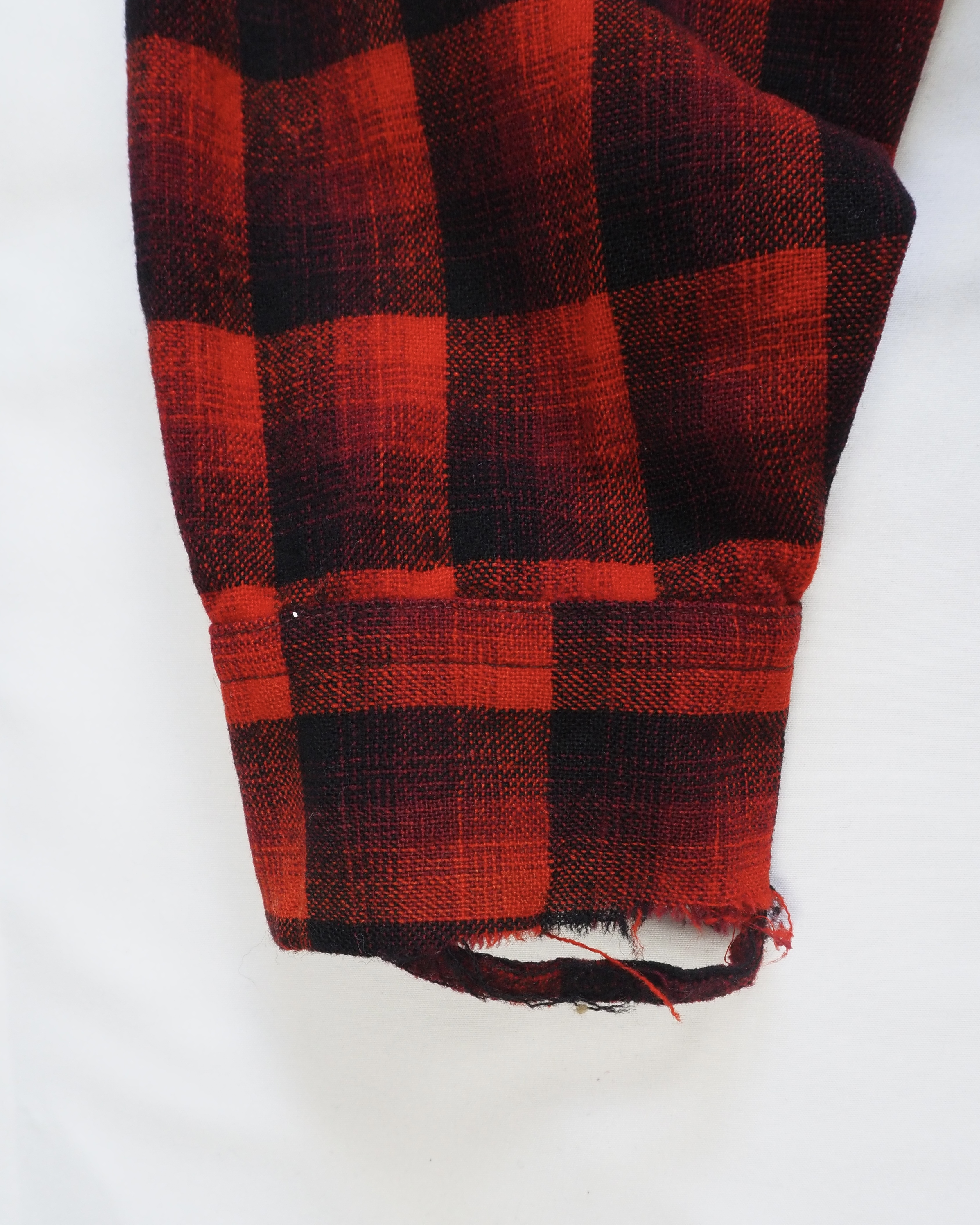 【VCM入荷】50’s Pendleton ウールシャツ オンブレチェック レッド×ブラック の画像 9