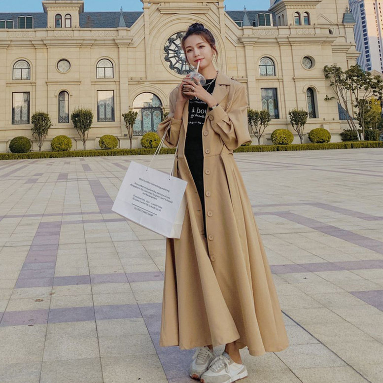 早割り ロングトレンチコート レディース 春 黒 ベージュ 茶色 青 大きいサイズ 超ロングコート 売り出しアウトレット Ssl Daikyogo Or Jp