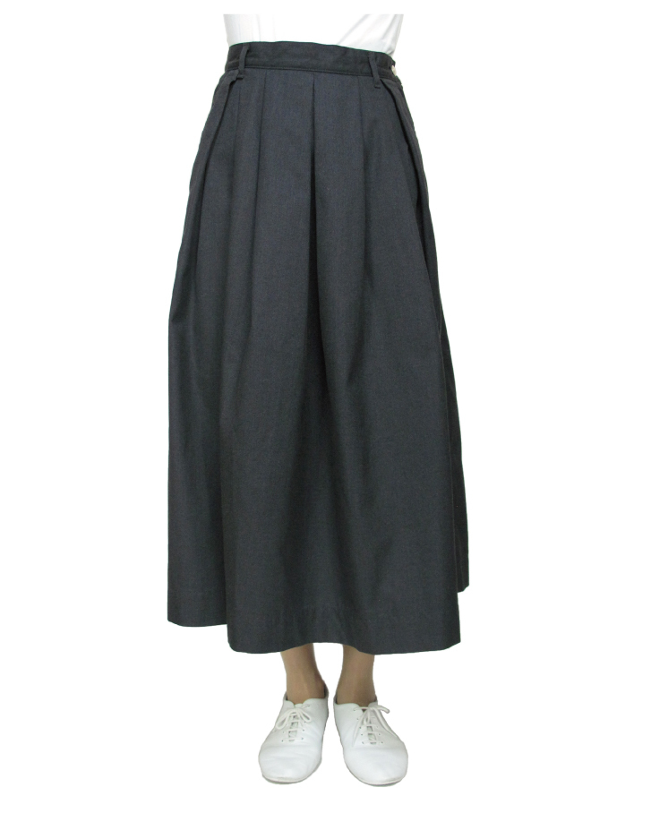 T/C chino long tuck-skirt Lot:35418 - 画像4