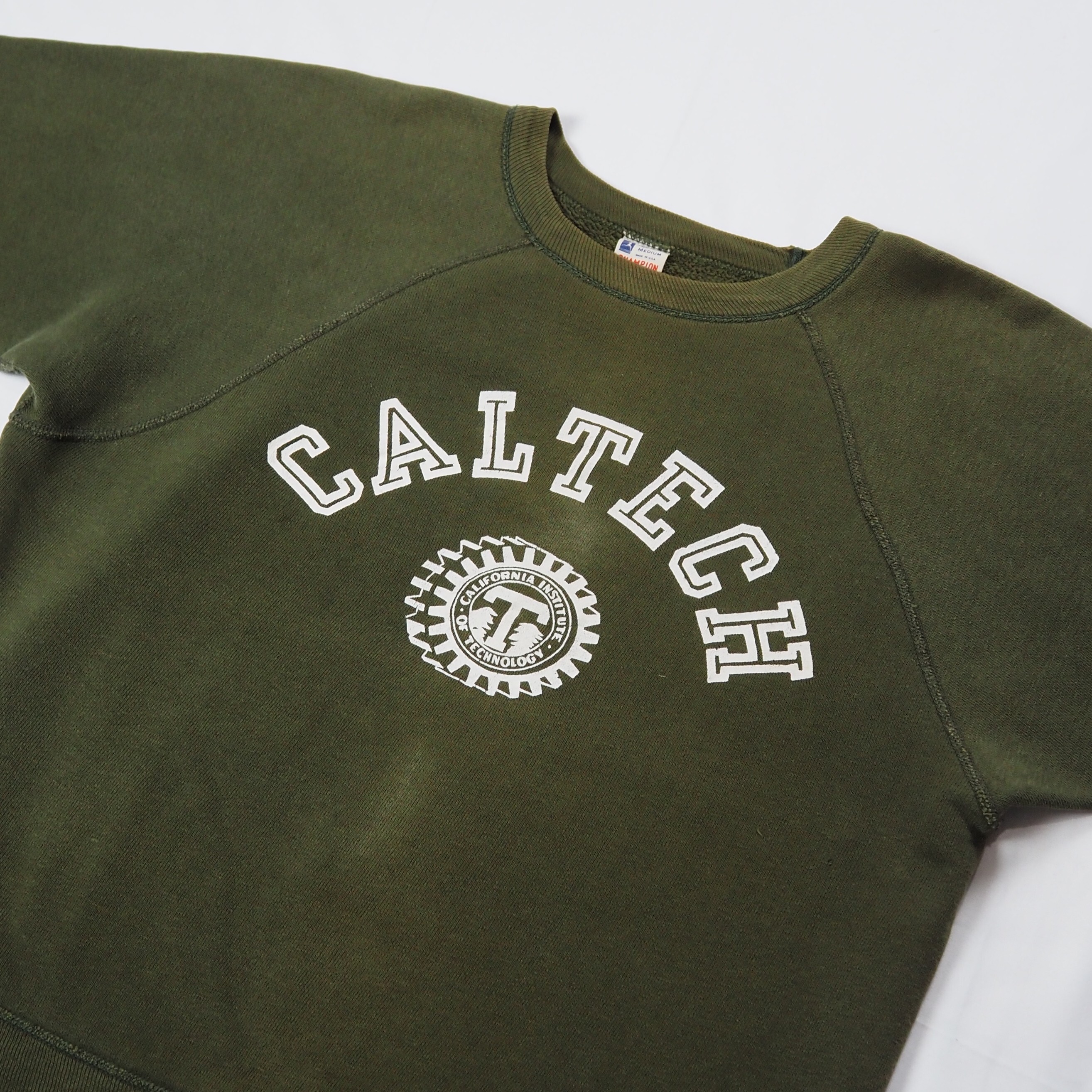 【9/23 20:00入荷】60's Champion カレッジスウェット オリーブグリーン Mサイズ の画像 7