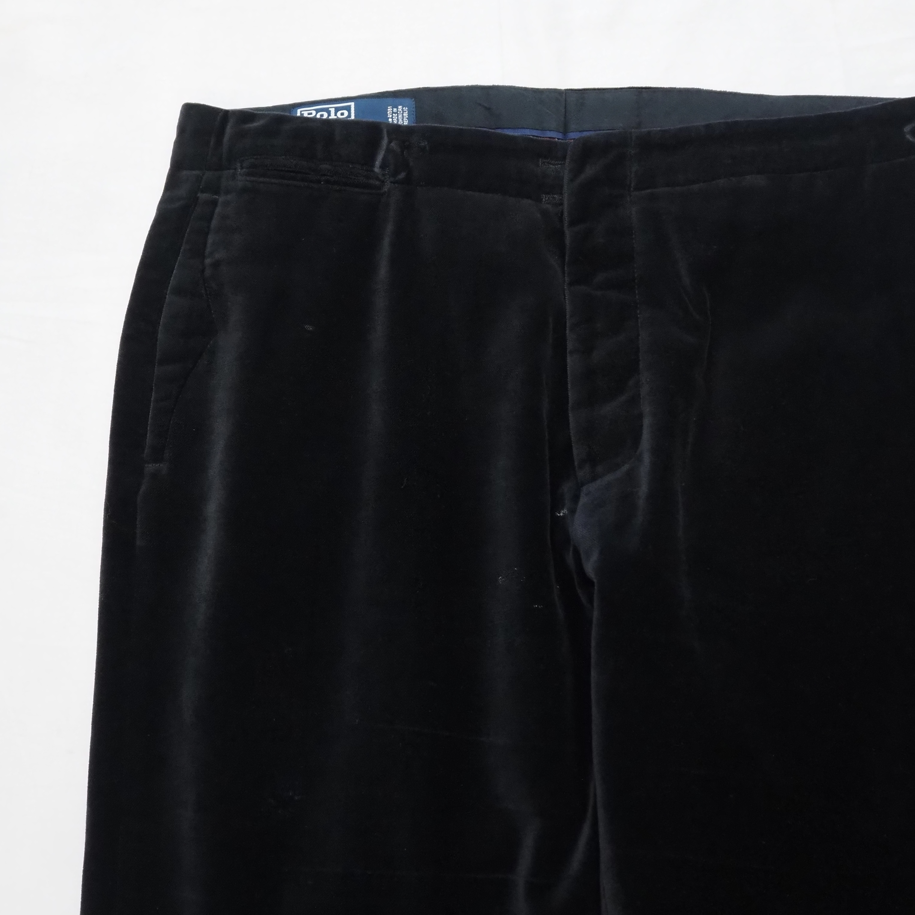 90’s Ralph Lauren ベロアパンツ ブラック 34×32 の画像 4