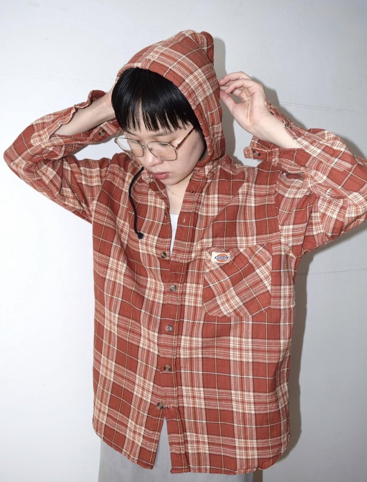 1990s〜 Dickies flannel parka orange check “DEAD STOCK” の画像 5