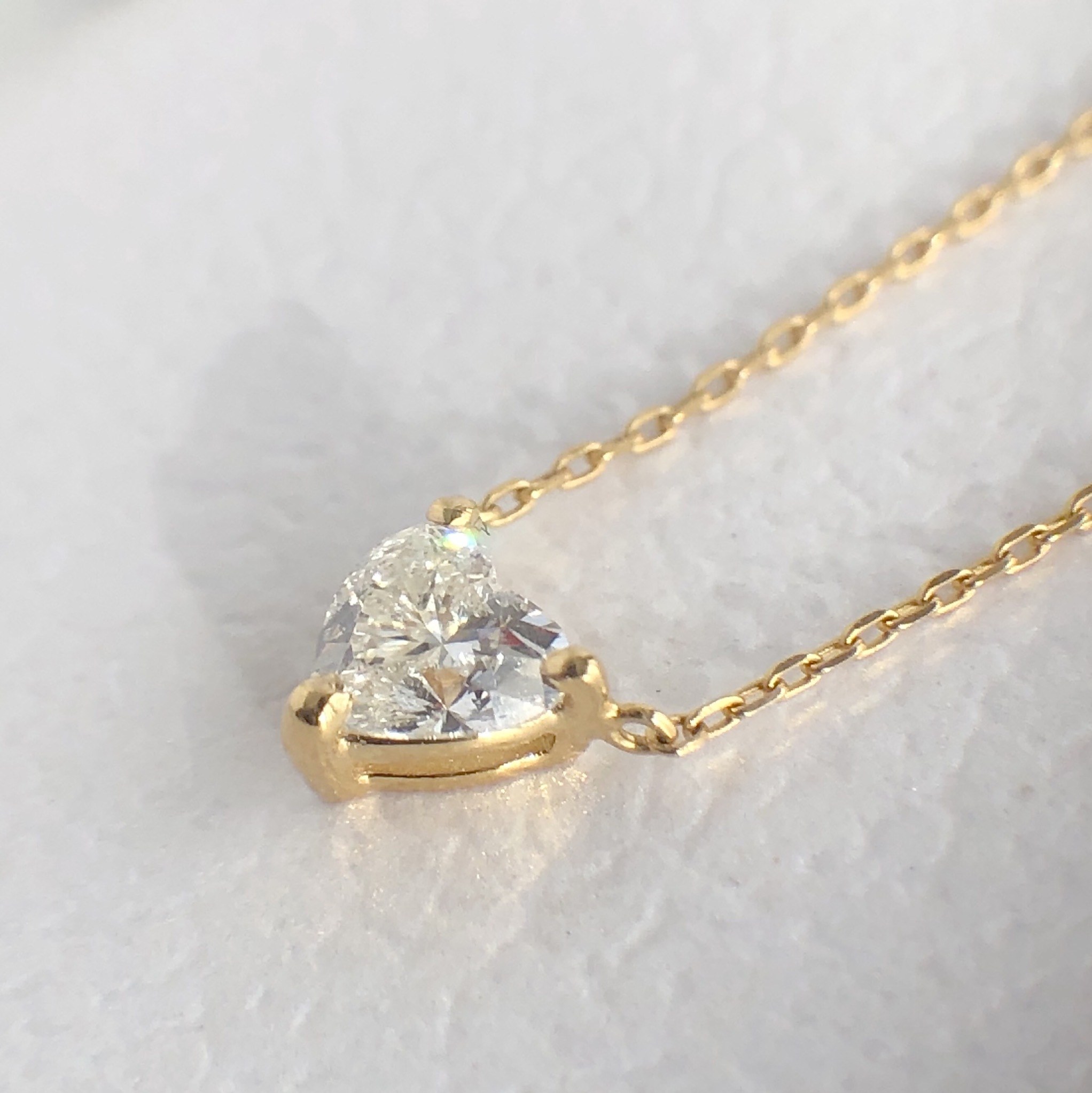 ハートシェイプカット ダイヤモンド ネックレス 0 ct K18イエローゴールド チェカ 鑑別書付 Cheka ハートシェイプカット ダイヤモンド ネックレス 0 ct K18イエローゴールド チェカ 鑑別書付 Cheka