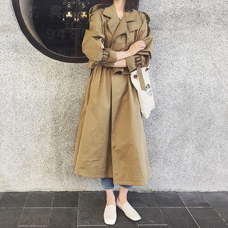 トレンチコート 春コート コート 通販 通販コート アウター レディース ロング マキシ 無地 長袖 立て襟 ハイウエスト デイリー 普段着 通勤 通学 旅行 カジュアル シンプル 定番 人気 お洒落 無地 春 小さいサイズ Xs Ou02 Colorful Closet おしゃれなトレンド