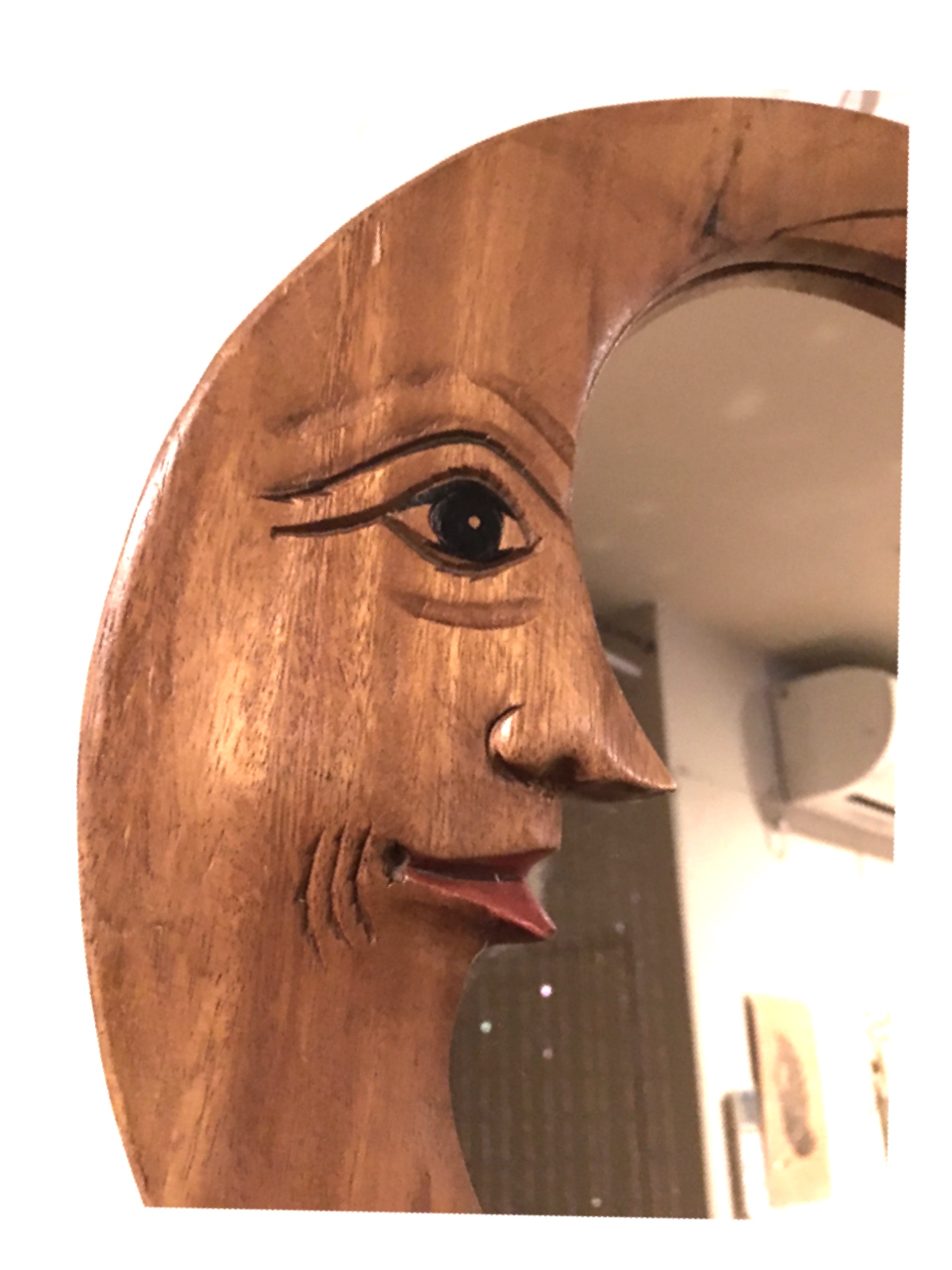バリ島インテリア 壁掛けインテリア 木彫り 壁掛け ミラー インテリア アジアン 鏡 ハンドメイド ＊ アジアン雑貨 アジアン雑貨