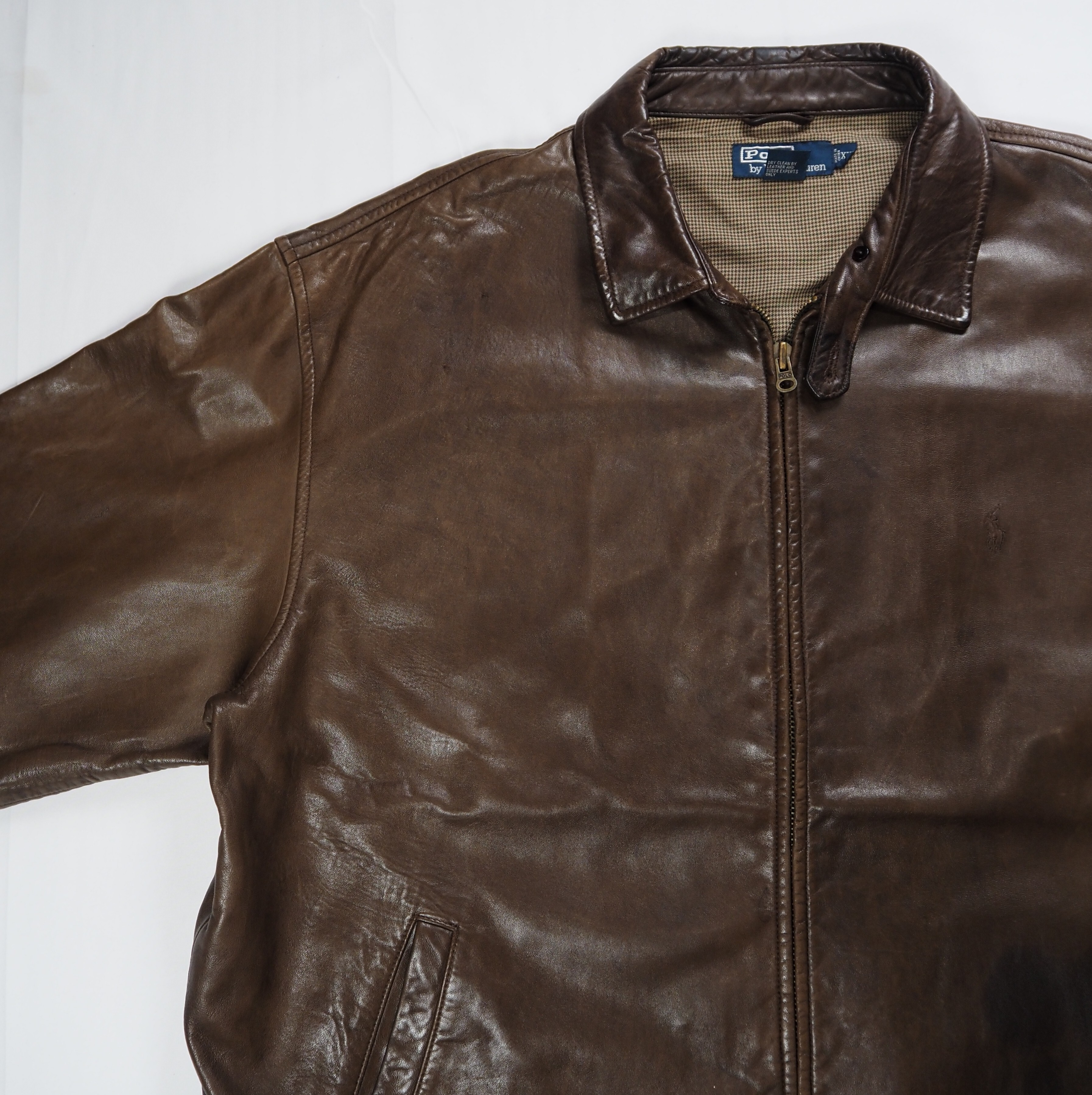 【9/23 20:00入荷】90's Ralph Lauren ラムレザージャケット XXL の画像 3