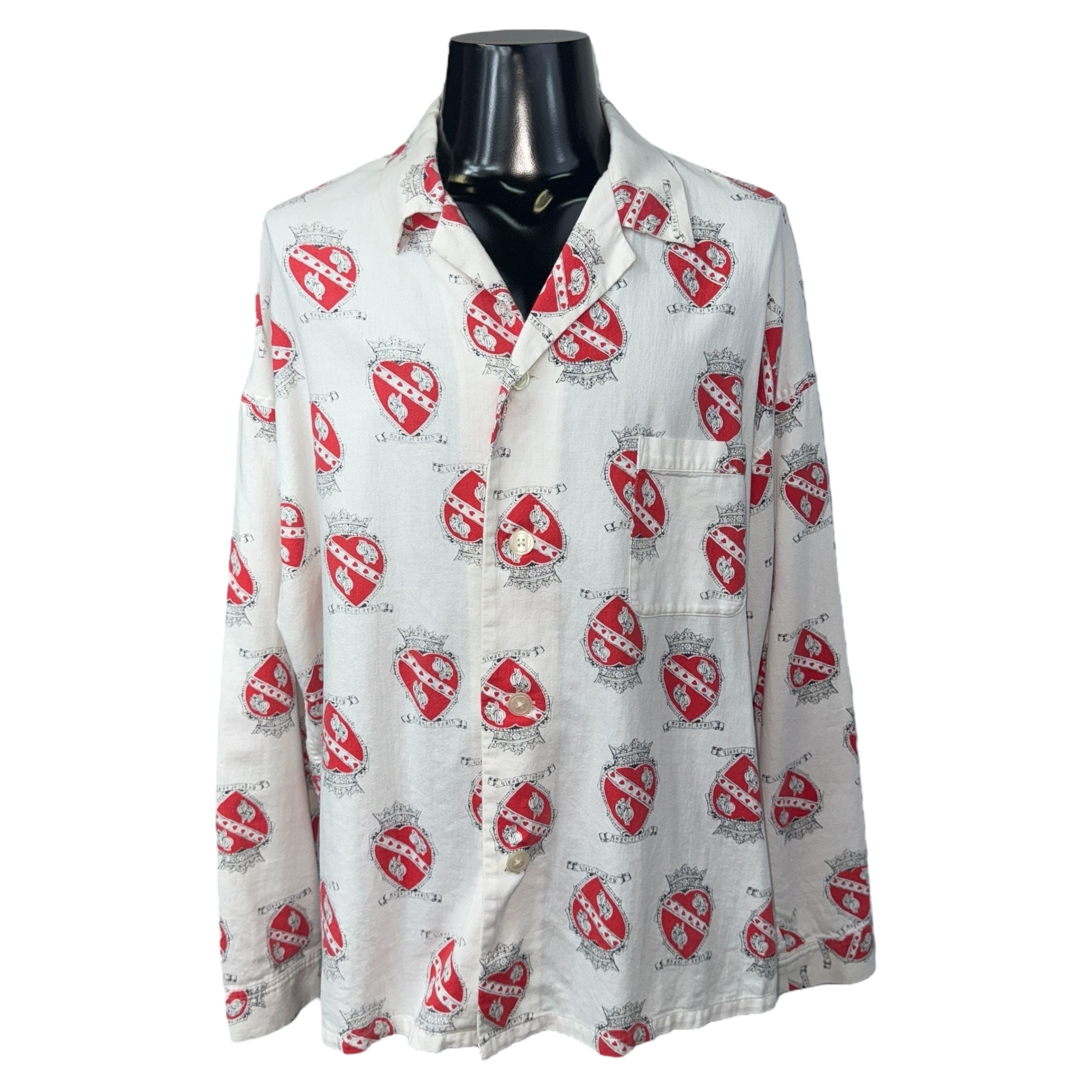 【SAINT MICHAEL】セントマイケル HEART PAJAMA SHIRT M