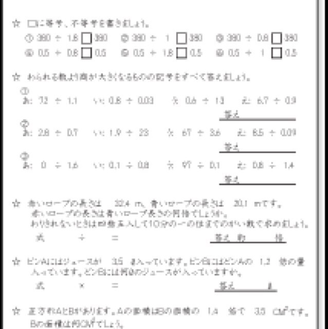 算数 小学5年生 けんぱるんの部屋 添削指導 算数 小学5年生 けんぱるんの部屋 添削指導