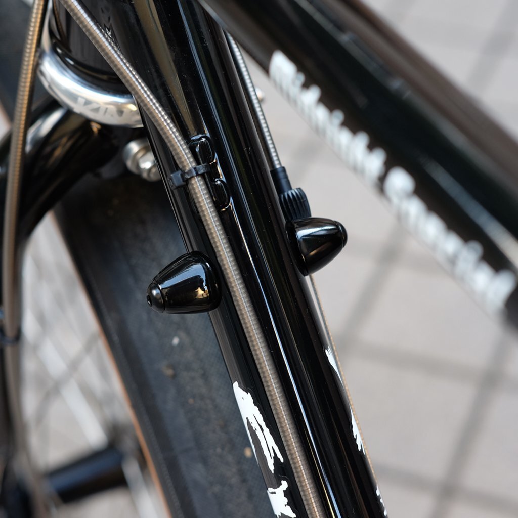 *BLUE LUG* downtube shift boss cover (black) Fergie Cycle