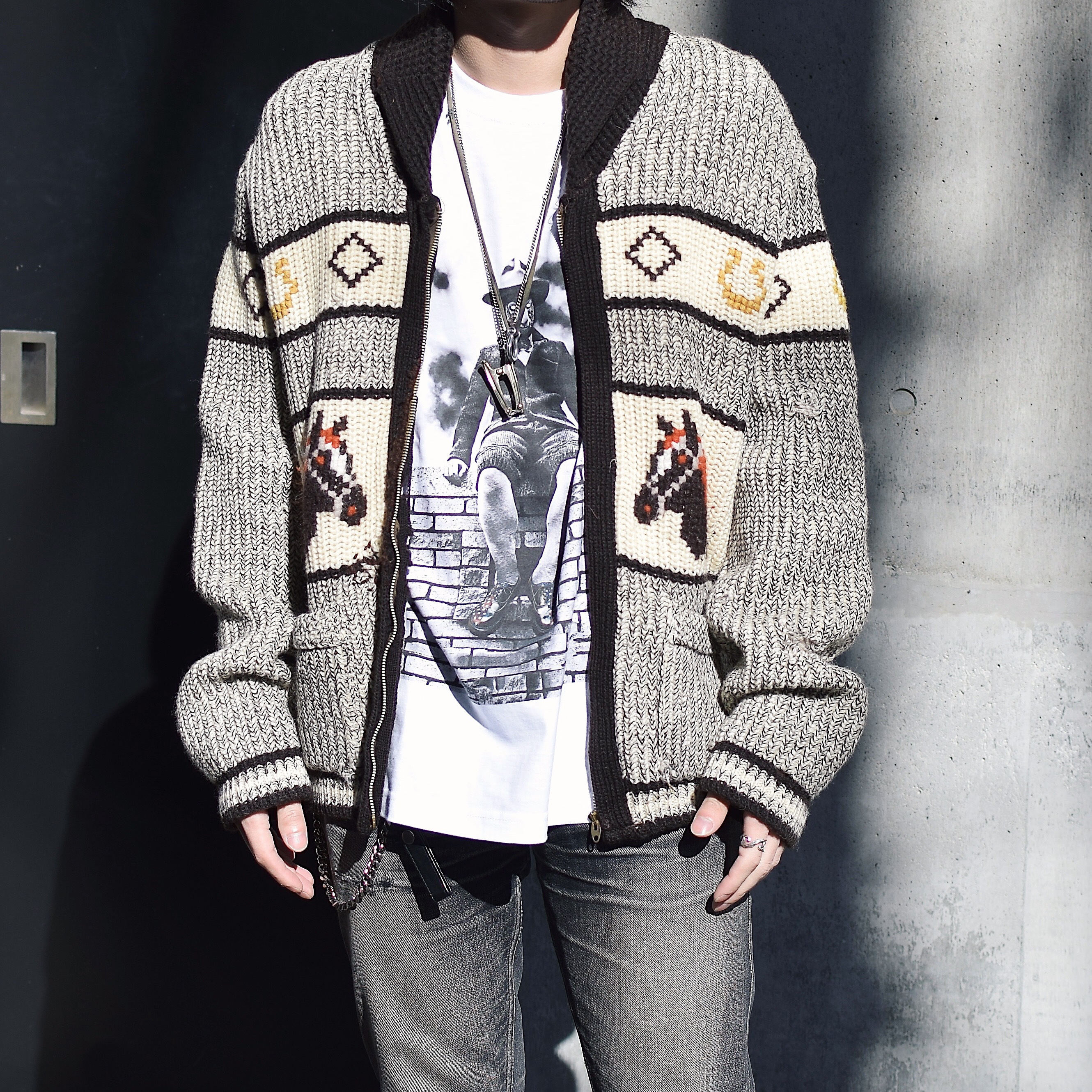 Vintage 60's【Coldwell】"Horse" Cowichan Sweater の画像 3