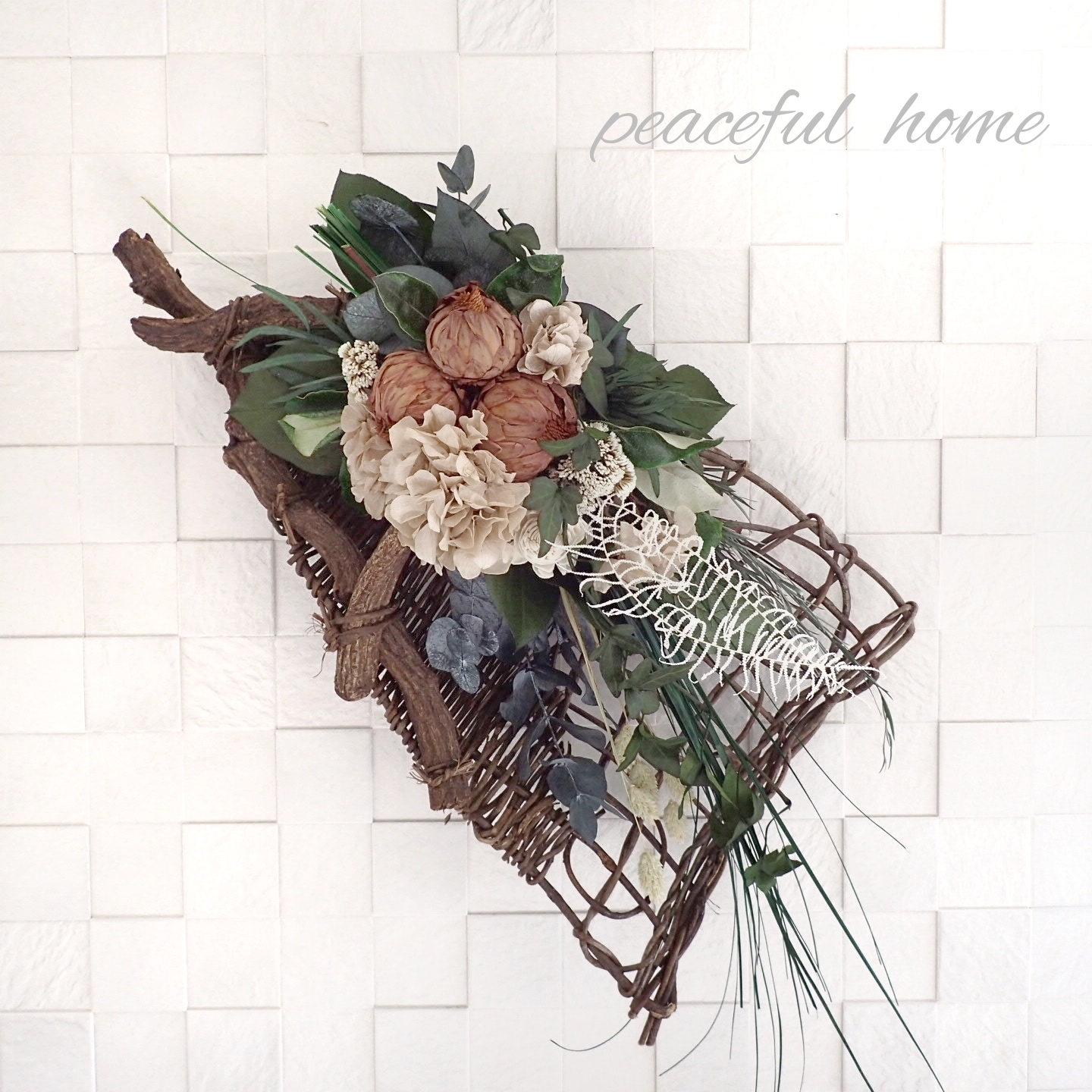 プリザーブドフラワー ナチュラルスワッグl Peaceful Home プリザーブドフラワー ナチュラルスワッグl Peaceful Home