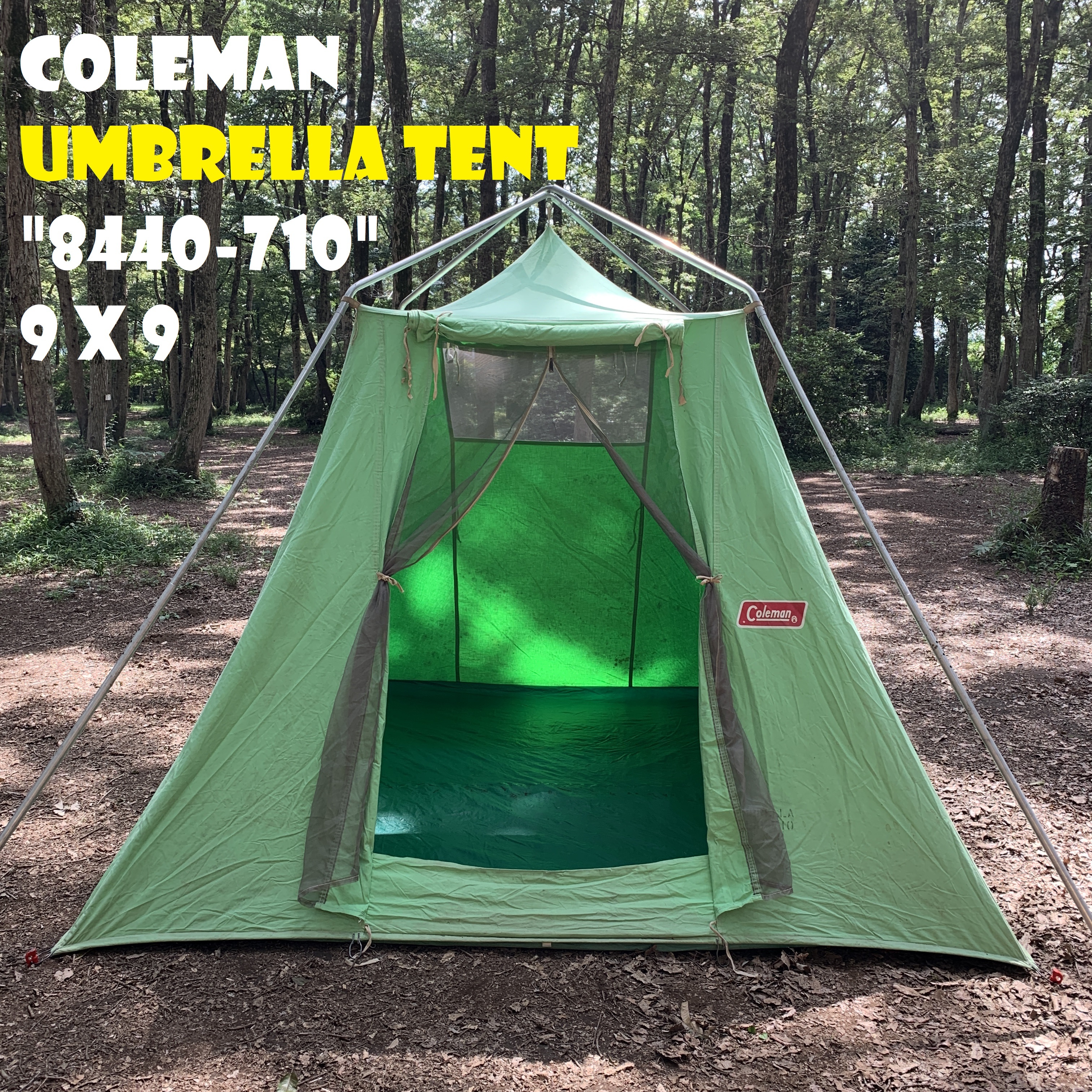 コールマン アンブレラテント UMBRELLA TENT 9x9 "8440710" COLEMAN ビンテージ コットンテント 状態良好