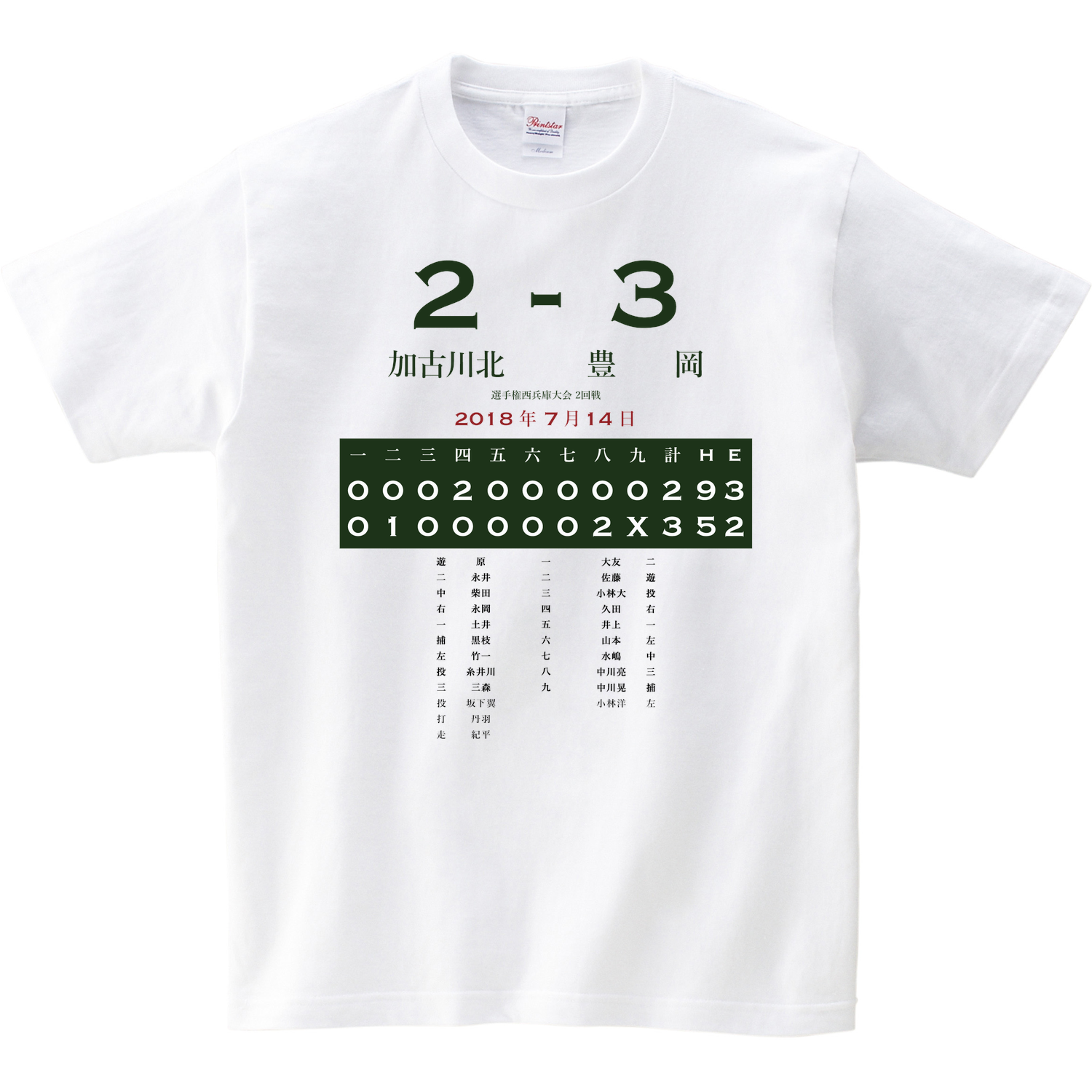 18 選手権西兵庫大会 2回戦 豊岡 加古川北 あの試合を僕は一生忘れないtシャツ屋 18 選手権西兵庫大会 2回戦 豊岡 加古川北 あの試合を僕は一生忘れないtシャツ屋