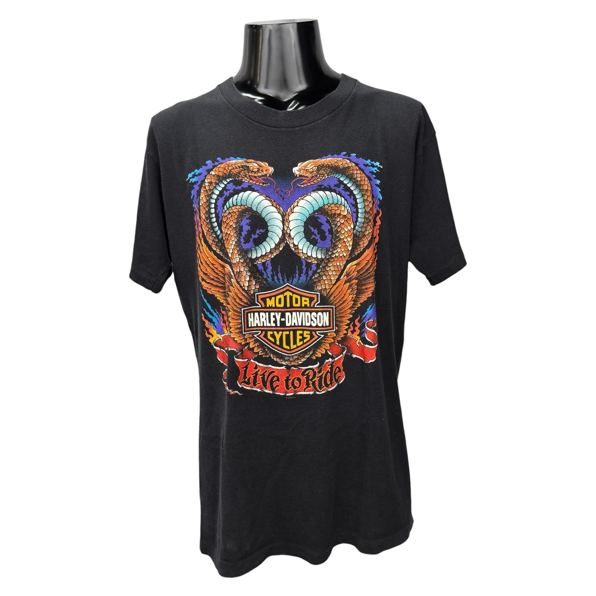 【HARLEY-DAVIDSON】ハーレーダビッドソン “W-SNAKE & BLACK HILLS” 90’s Vintage Tシャツ