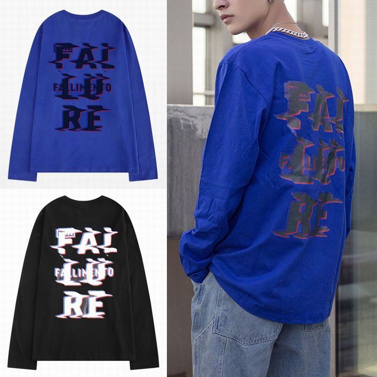 韓国ファッション ロングTシャツ ユニセックス 長袖 Tシャツ メンズ レディース プリント ラウンドネック オーバーサイズ 大きいサイズ ストリート