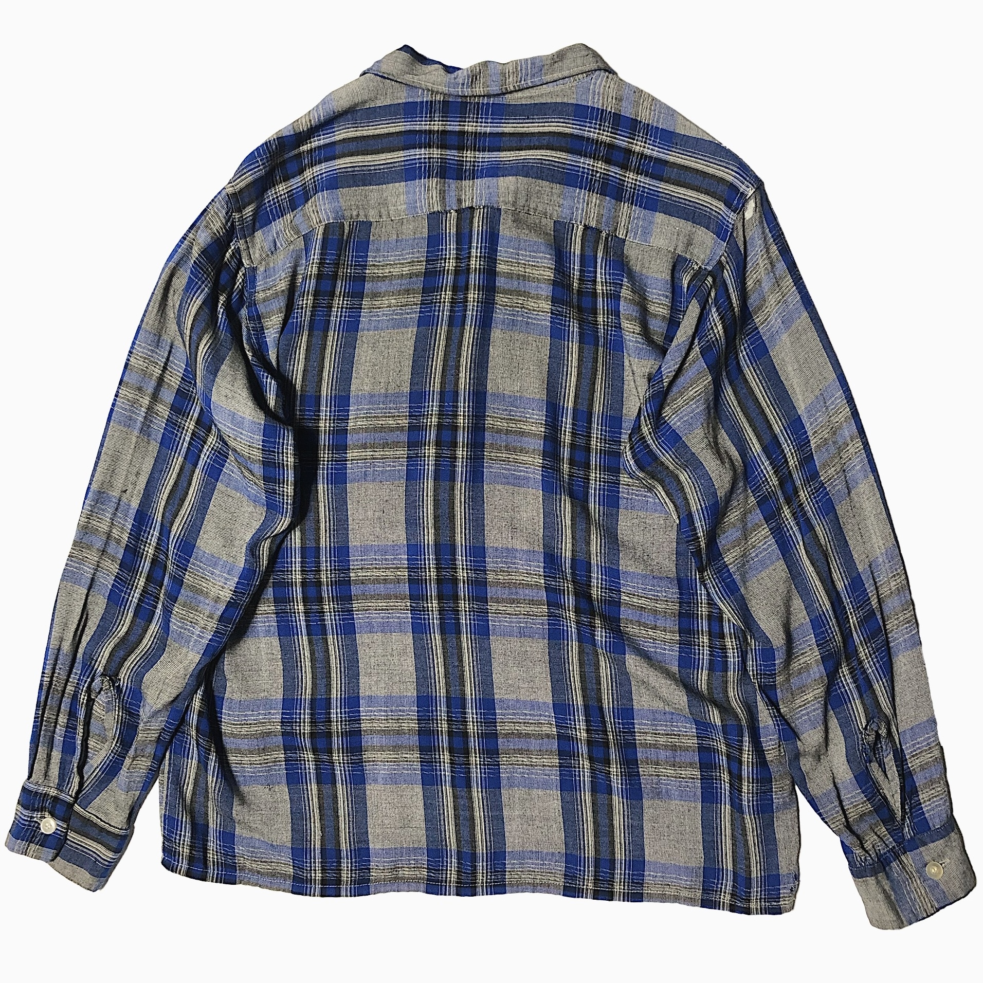 Vintage 60's【Arc de Triomphe by E&W】Ombre Check Rayon Shirt の画像 2