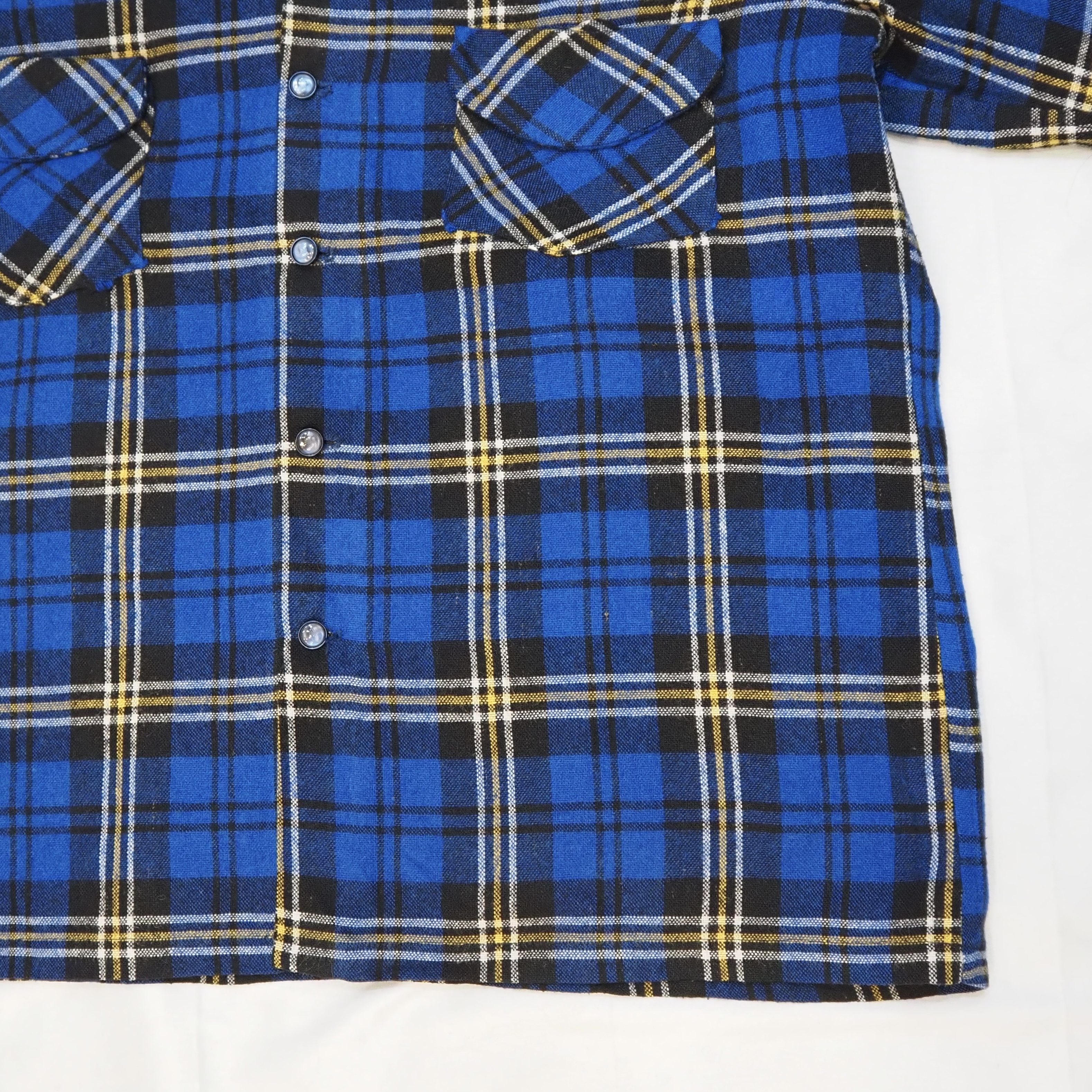 50’s Wool Shirt ブルー×イエロー の画像 5