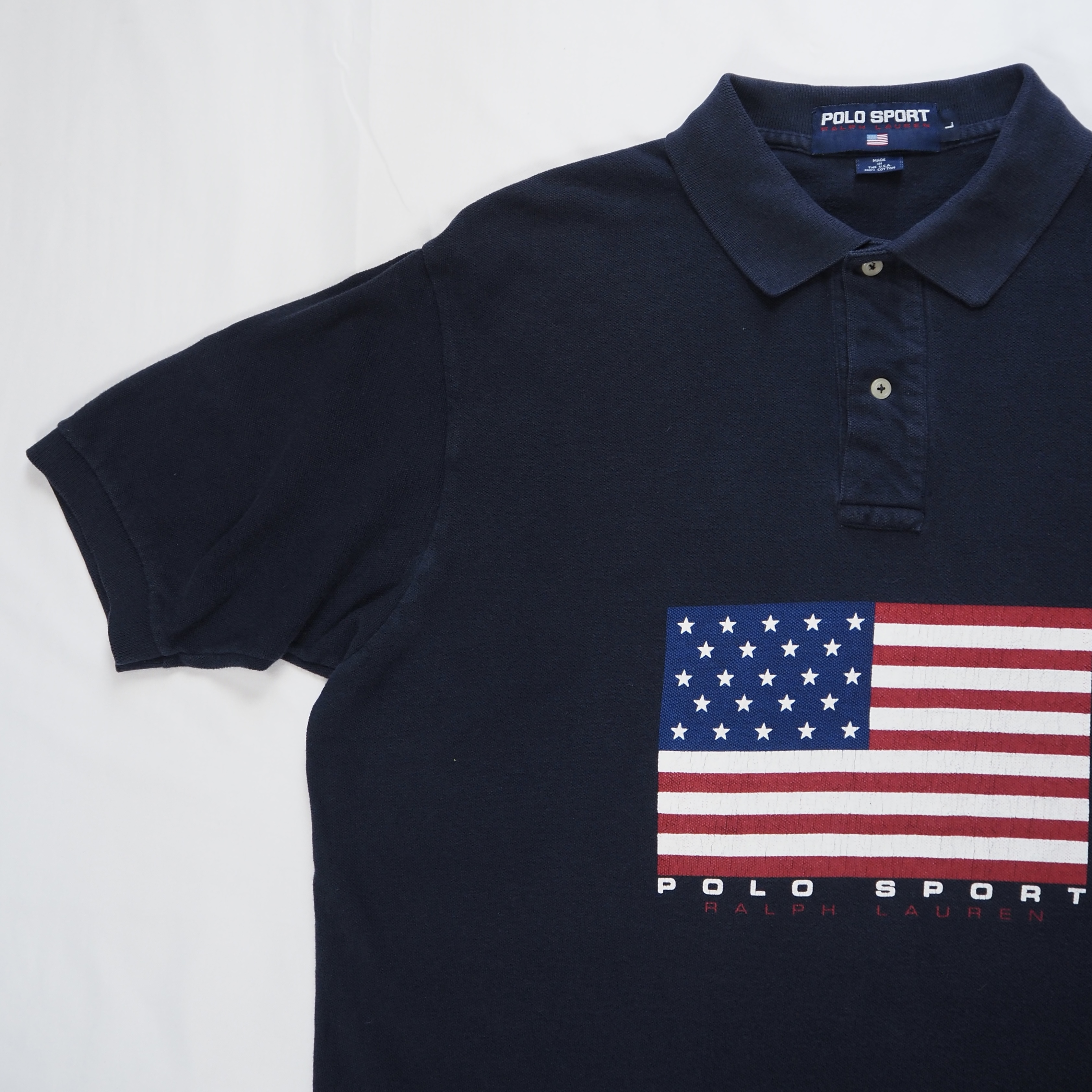 90’s Polo Sports ポロシャツ 星条旗 Lサイズ の画像 5