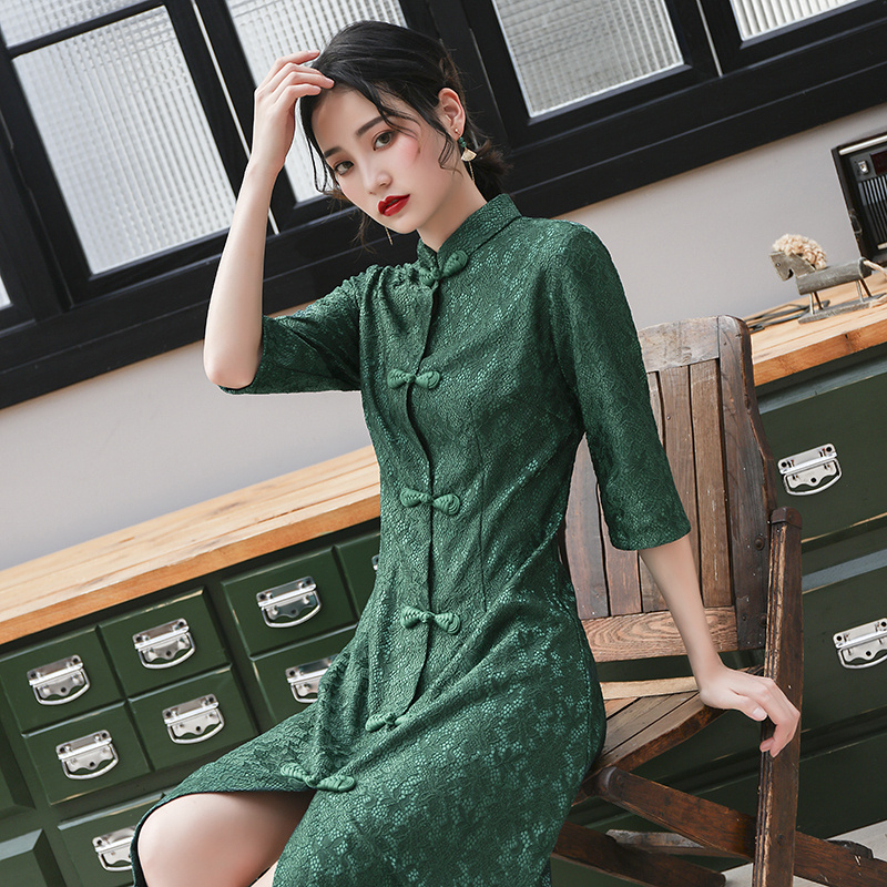 穴 スラダム 大いに チャイナ ドレス 緑 Pbrcf Com