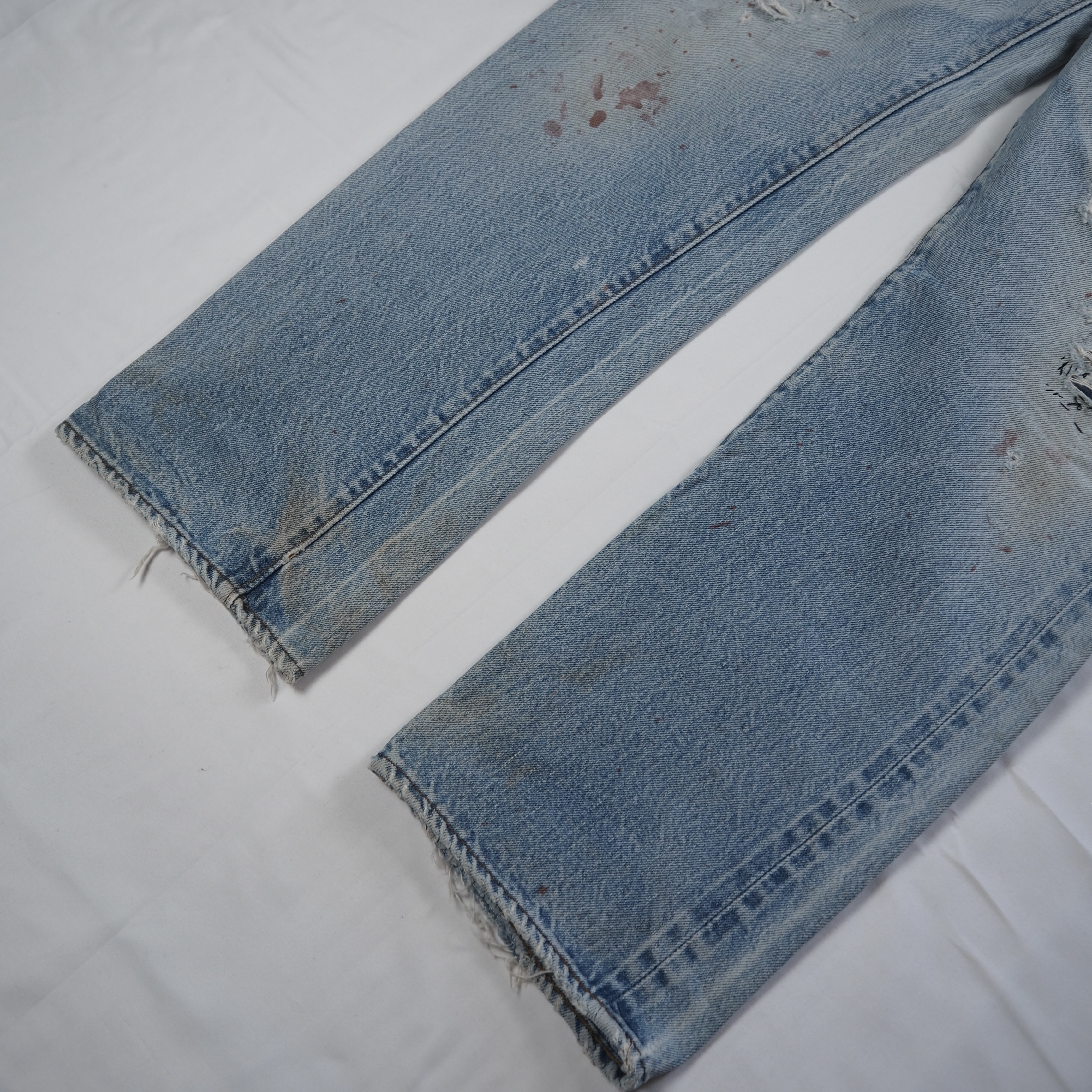 80’s Levi’s 501 赤耳 32×29程度 アイスブルー リペア の画像 8