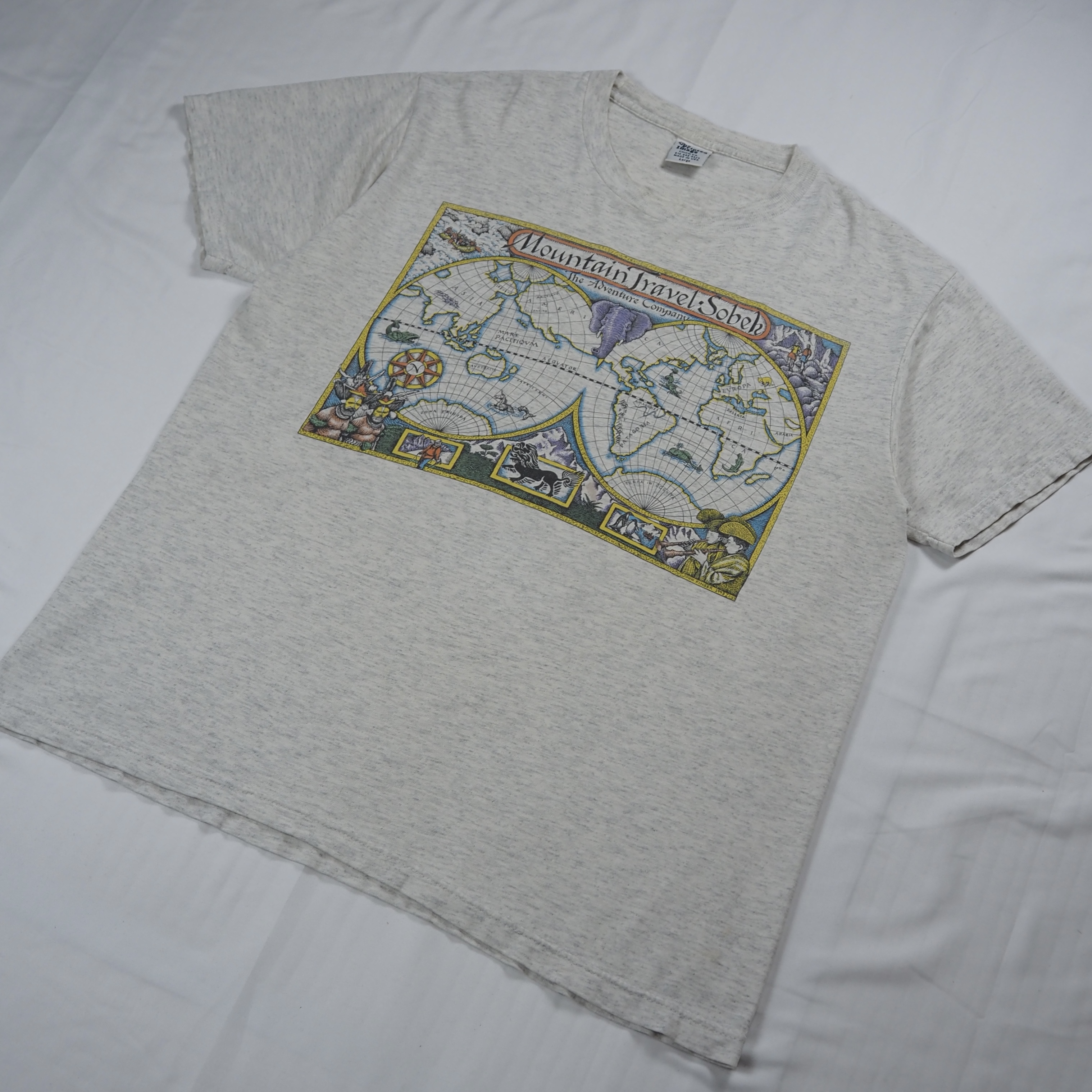 90’s 世界地図Tシャツ グレー アメリカ製 の画像 2