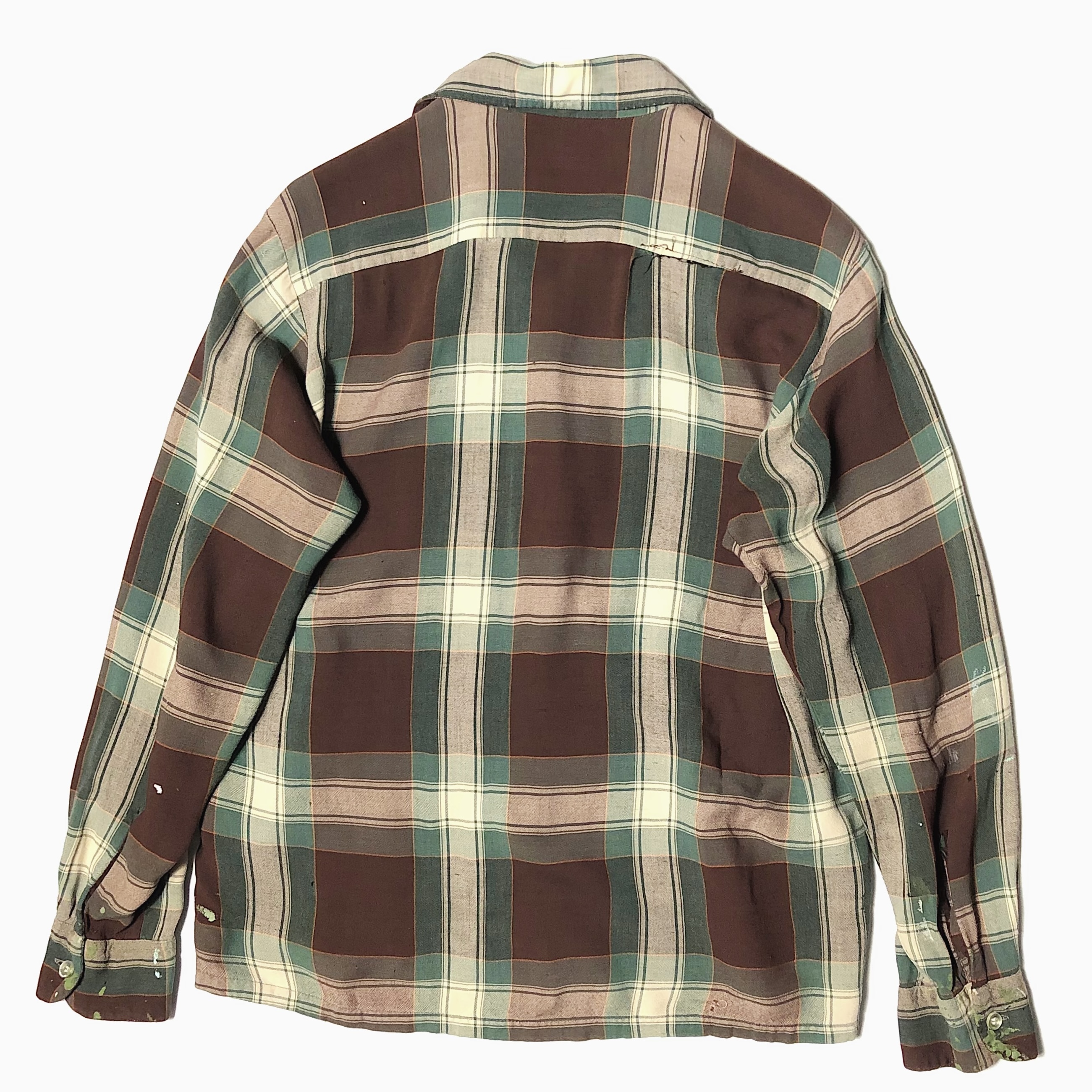 Vintage 60's【GRANELLA】Grunge Rayon Check Shirt の画像 2