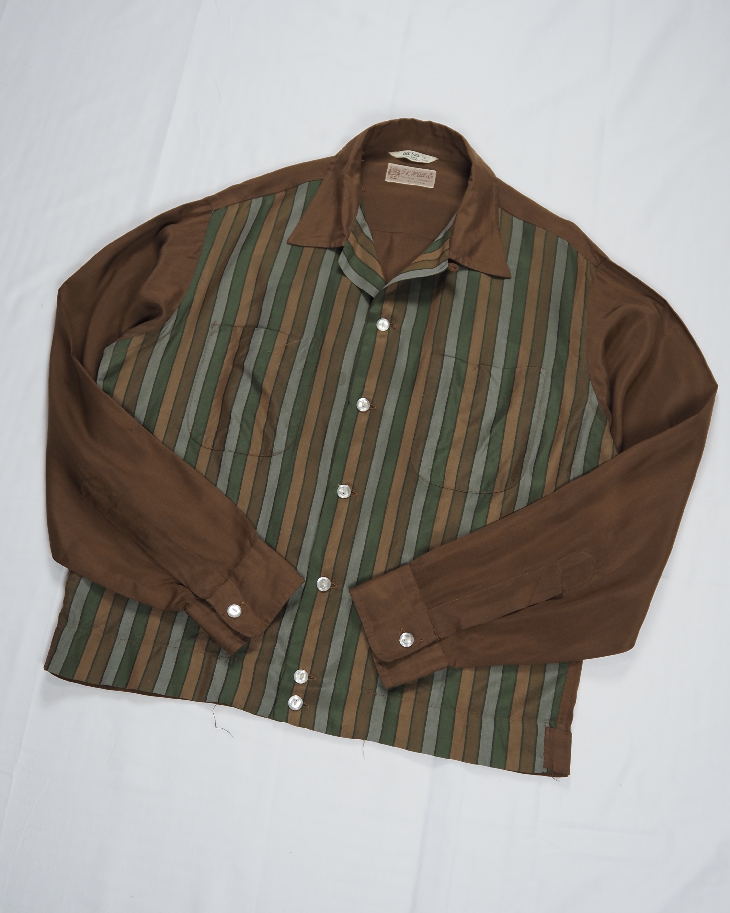 50’s 100%シルクシャツ ストライプ の画像 4