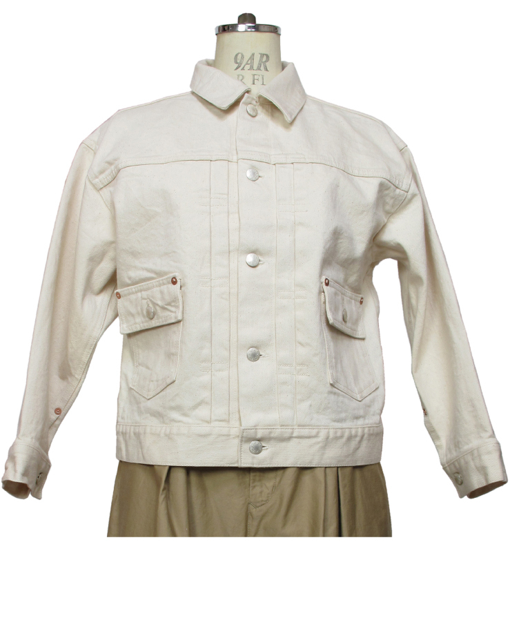 modern jacket type2nd. ecru Lot:00702 - 画像2