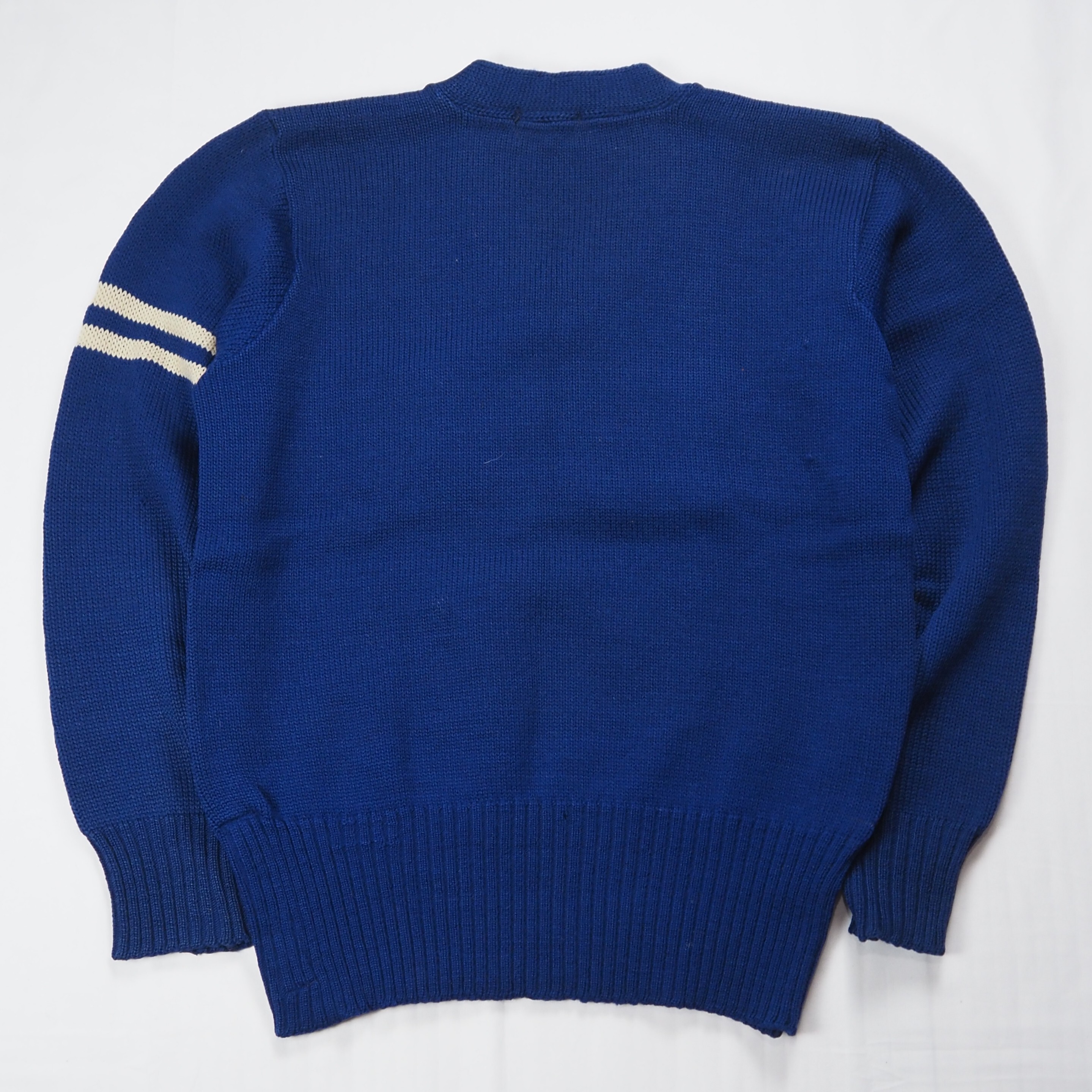 【9/23 20:00入荷】40's ウールニット ブルー×ホワイト の画像 13