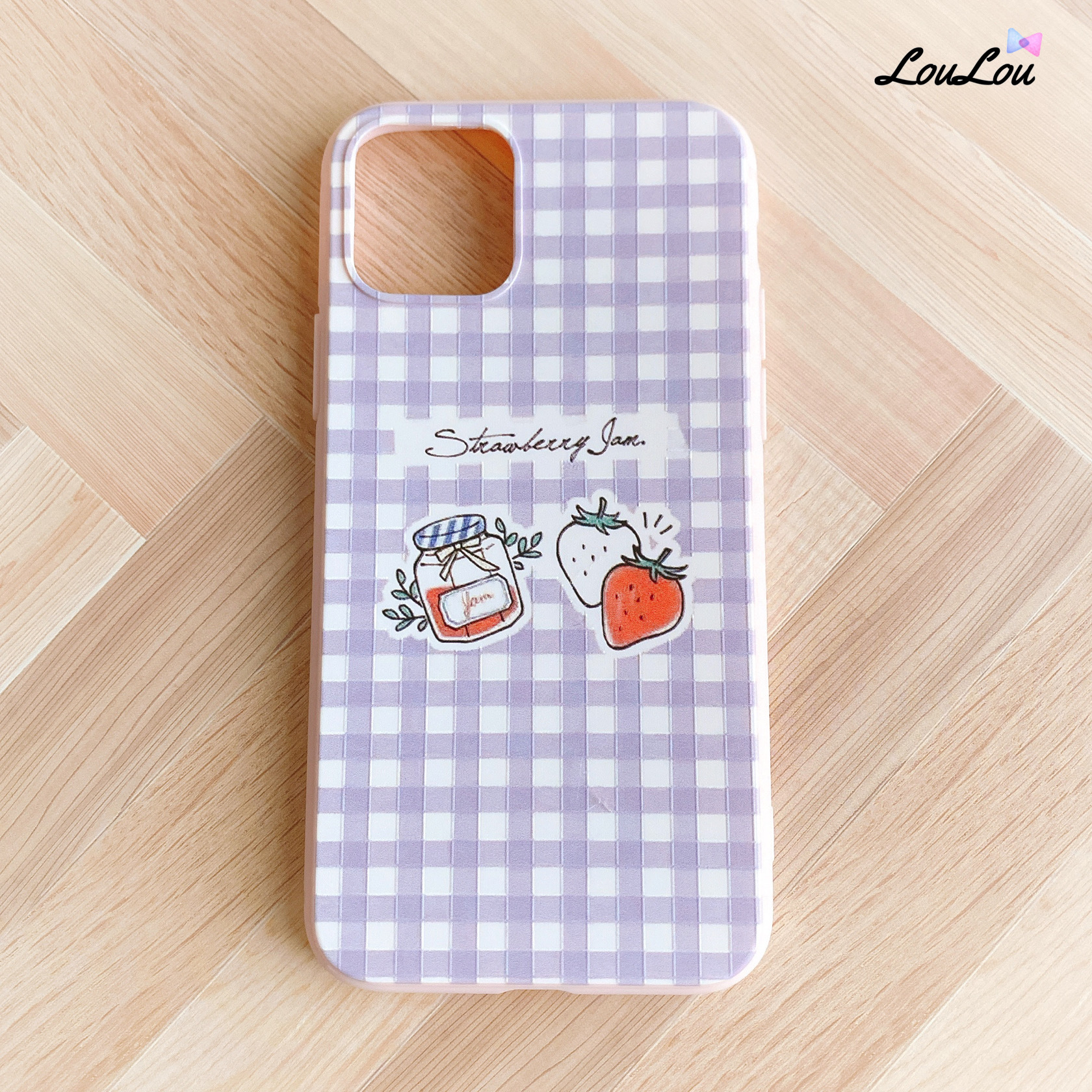 チェック柄 苺ジャムイラスト ソフト Iphoneケース Iphoneケース専門店 Loulou キラキラ ピンク ハート シンプル おしゃれでかわいい チェック柄 苺ジャムイラスト ソフト Iphoneケース Iphoneケース専門店 Loulou キラキラ ピンク ハート シンプル おしゃれでかわいい